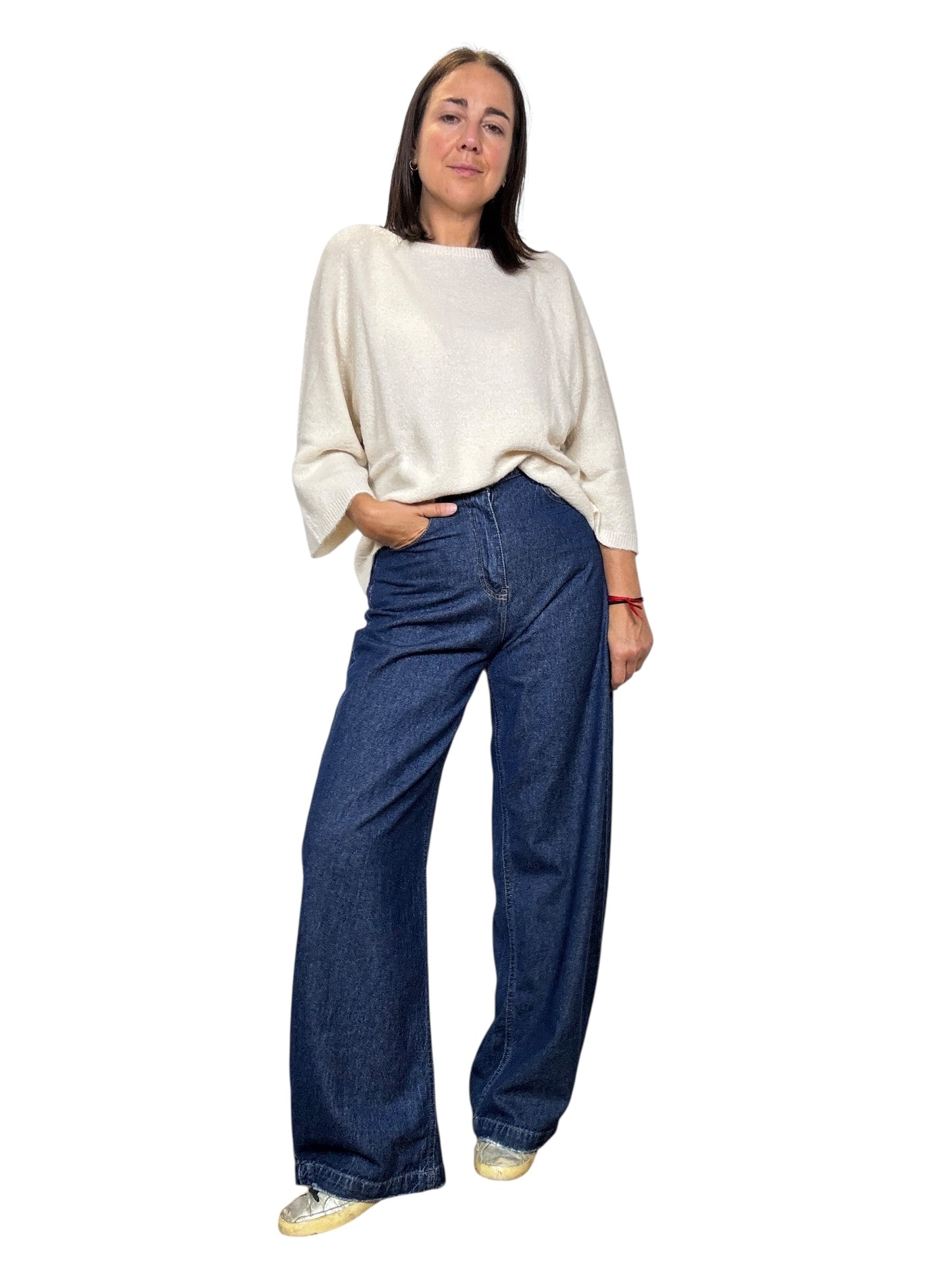 JEANS A PALAZZO DRITTO TENSIONE IN