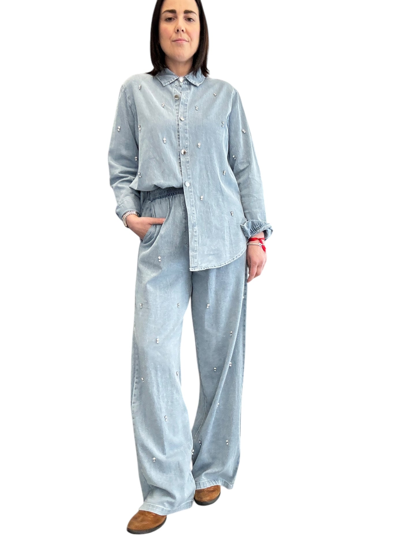 COMPLETO IN DENIM + STRASS SUSY MIX