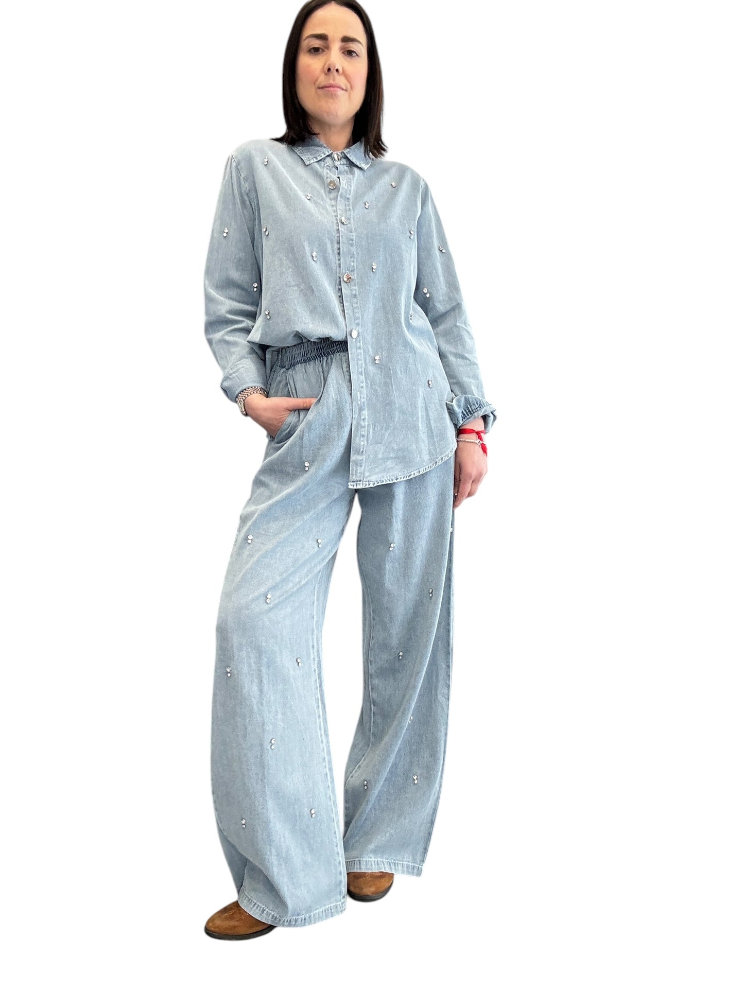 COMPLETO IN DENIM + STRASS SUSY MIX