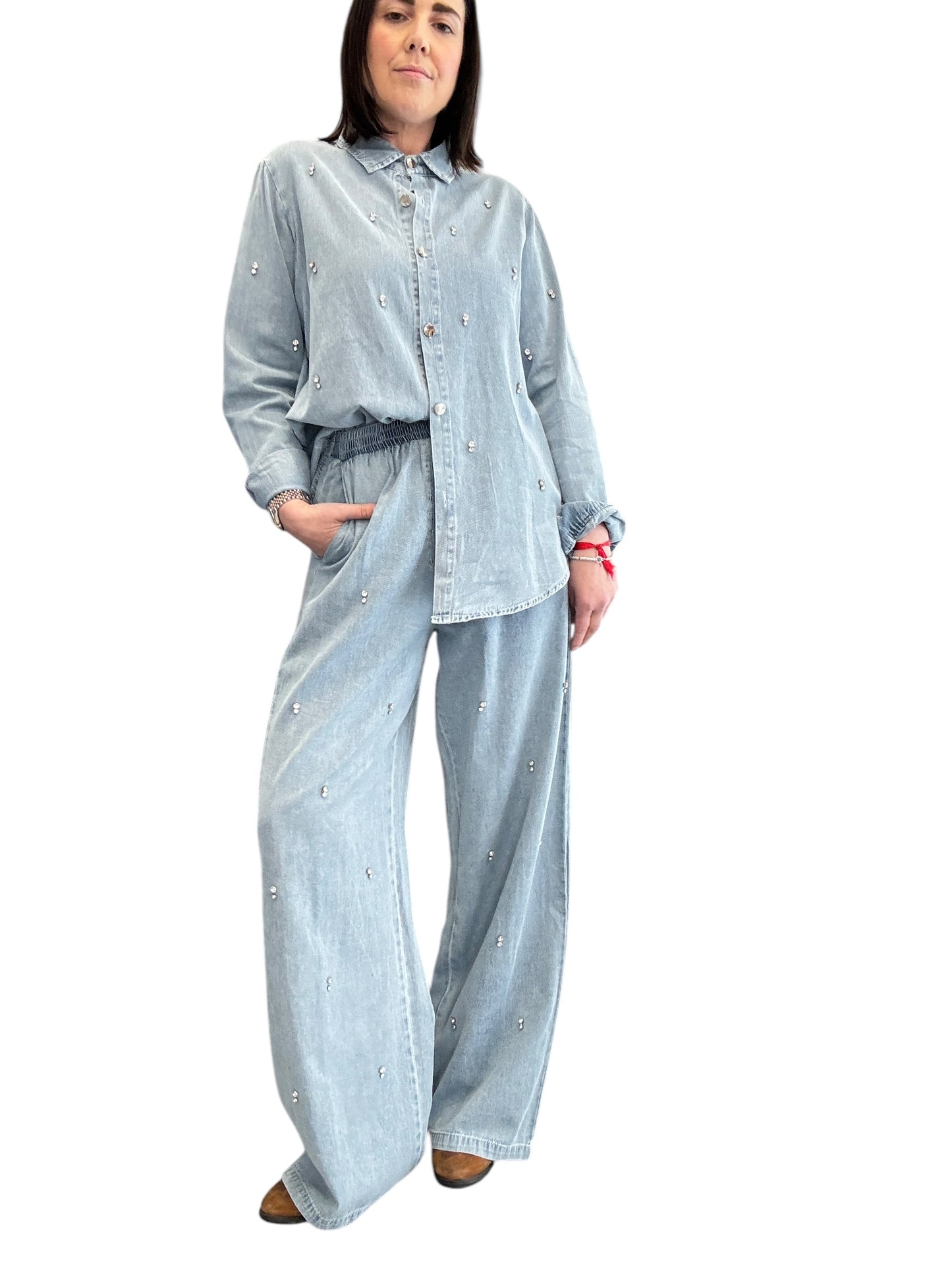 COMPLETO IN DENIM + STRASS SUSY MIX