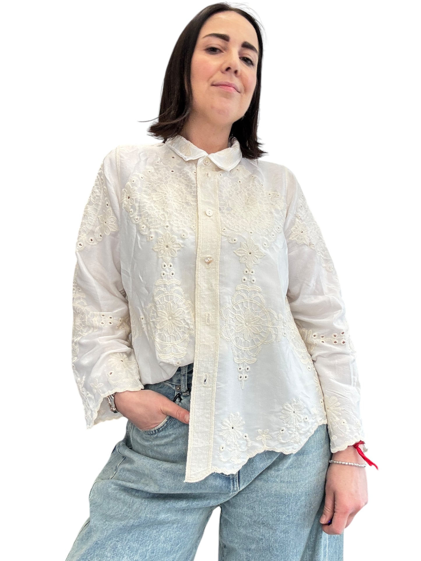 CAMICIA INSERTO PIZZO SANGALLO HAVEONE