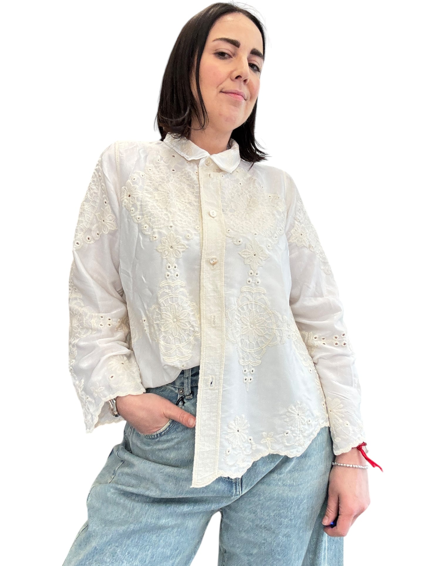 CAMICIA INSERTO PIZZO SANGALLO HAVEONE