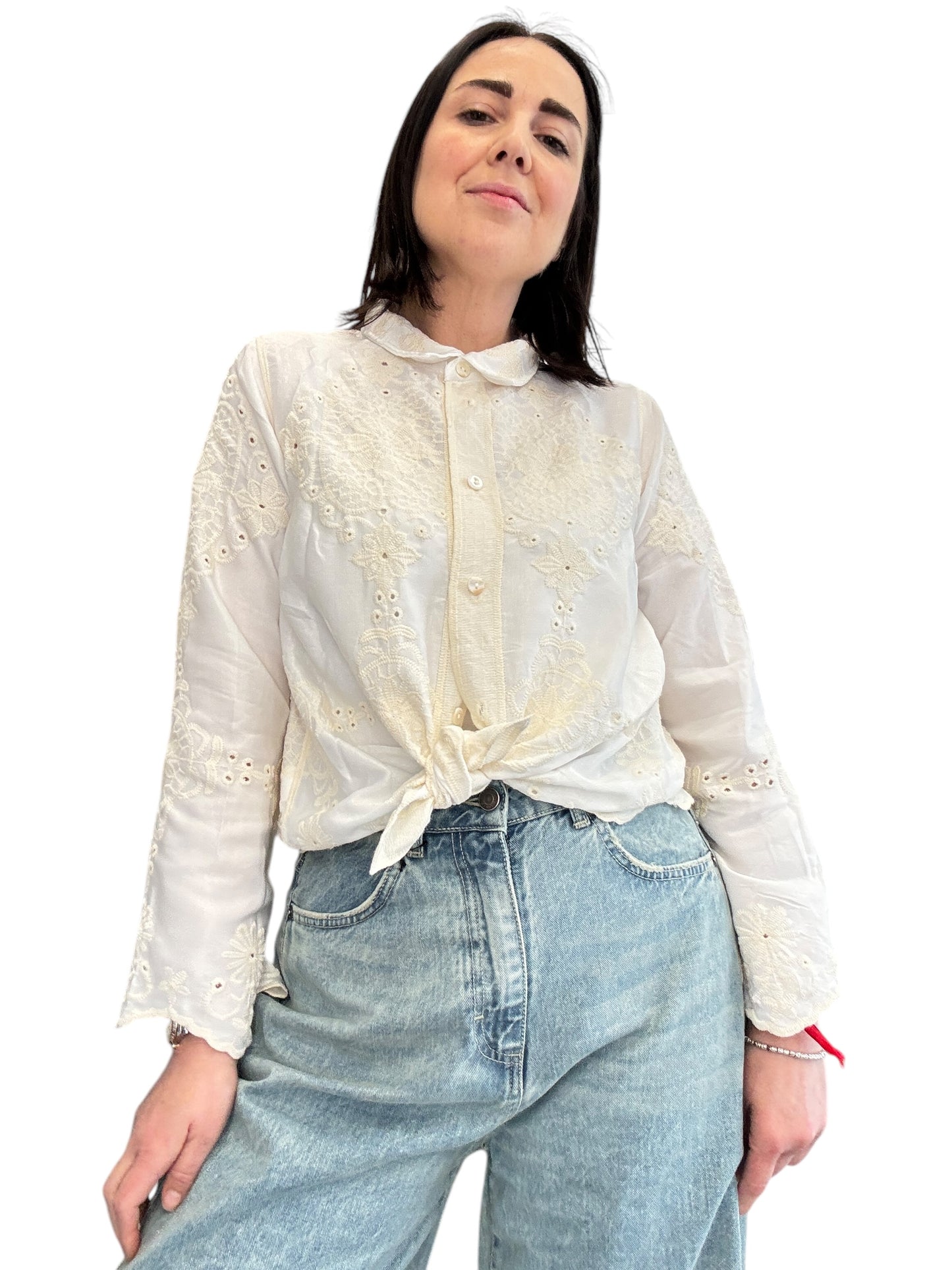 CAMICIA INSERTO PIZZO SANGALLO HAVEONE