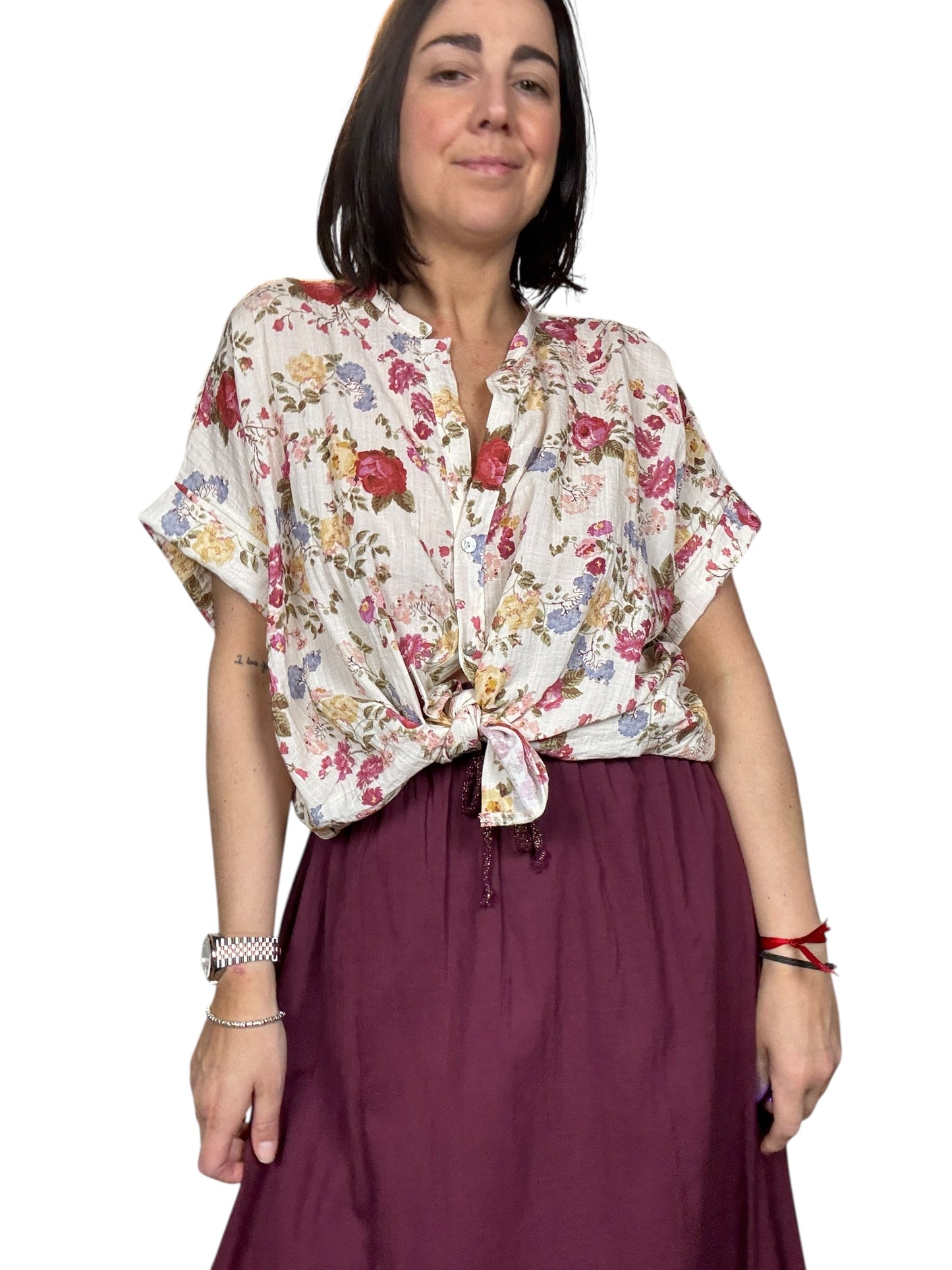 CAMICIA A FIORI TENSIONE IN
