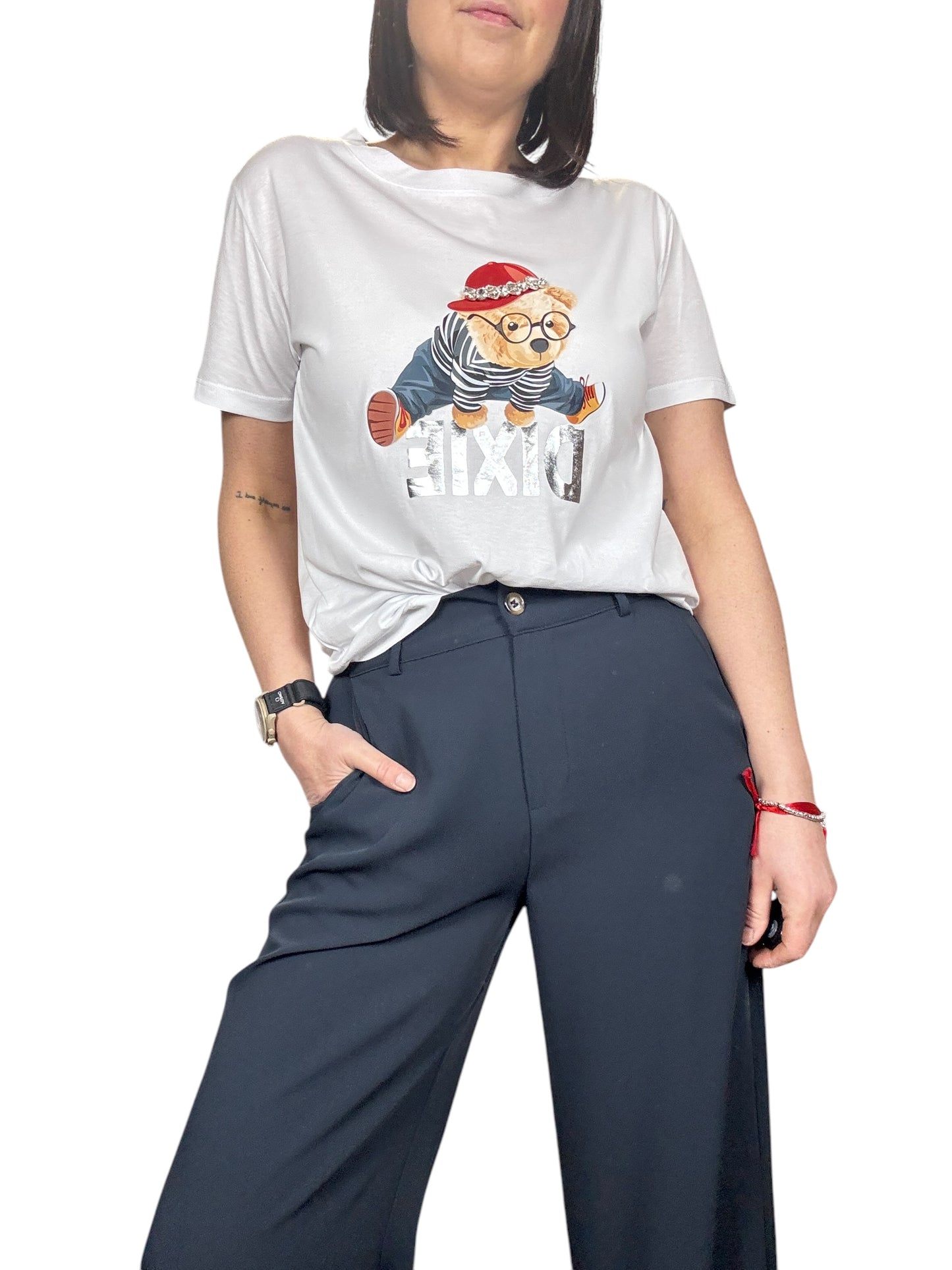 T-SHIRT ORSETTO CON OCCHIALI DIXIE