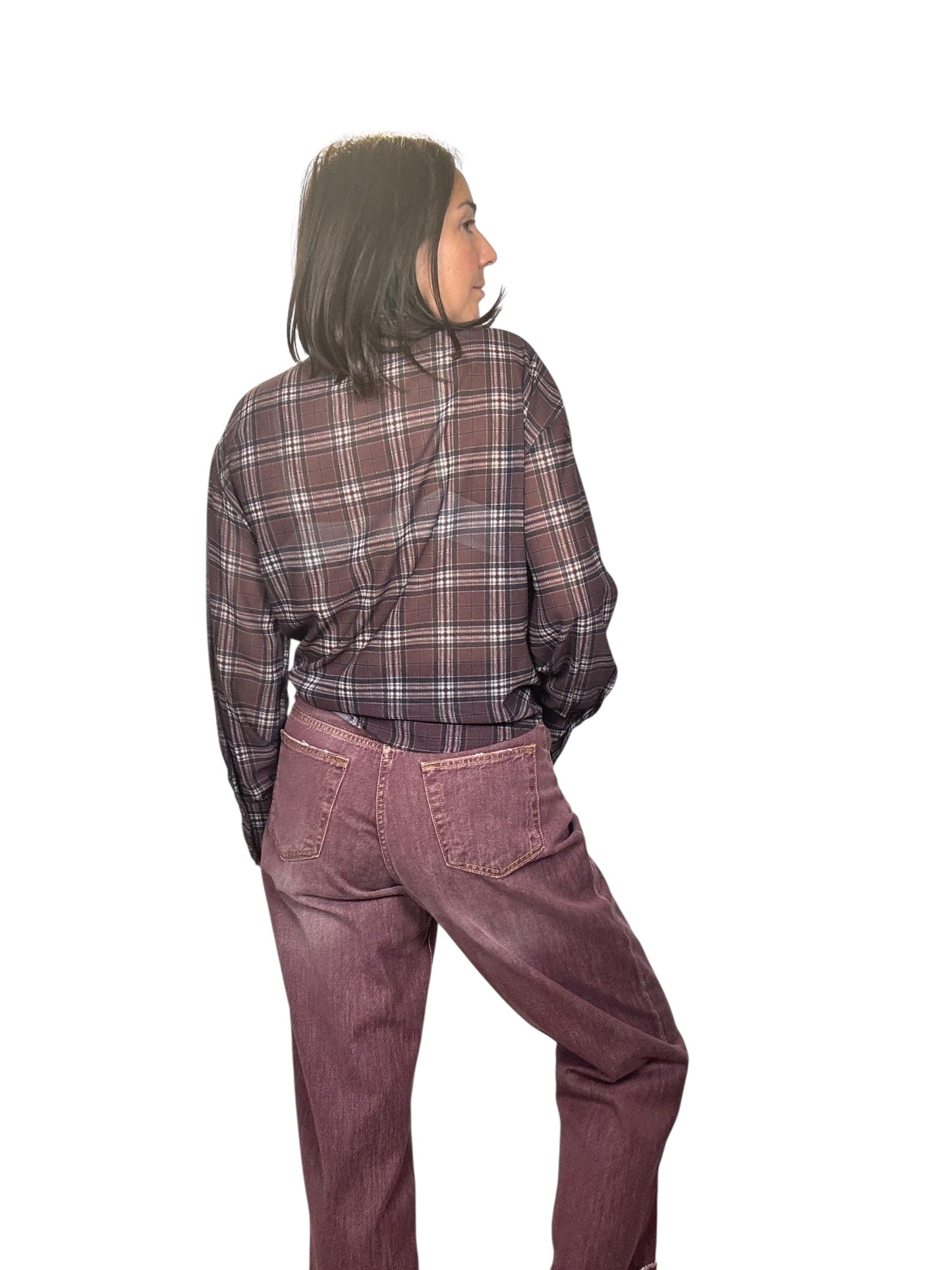 CAMICIA A QUADRI CON APPLICAZIONE SUSY MIX