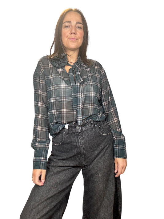 CAMICIA A QUADRI CON APPLICAZIONE SUSY MIX