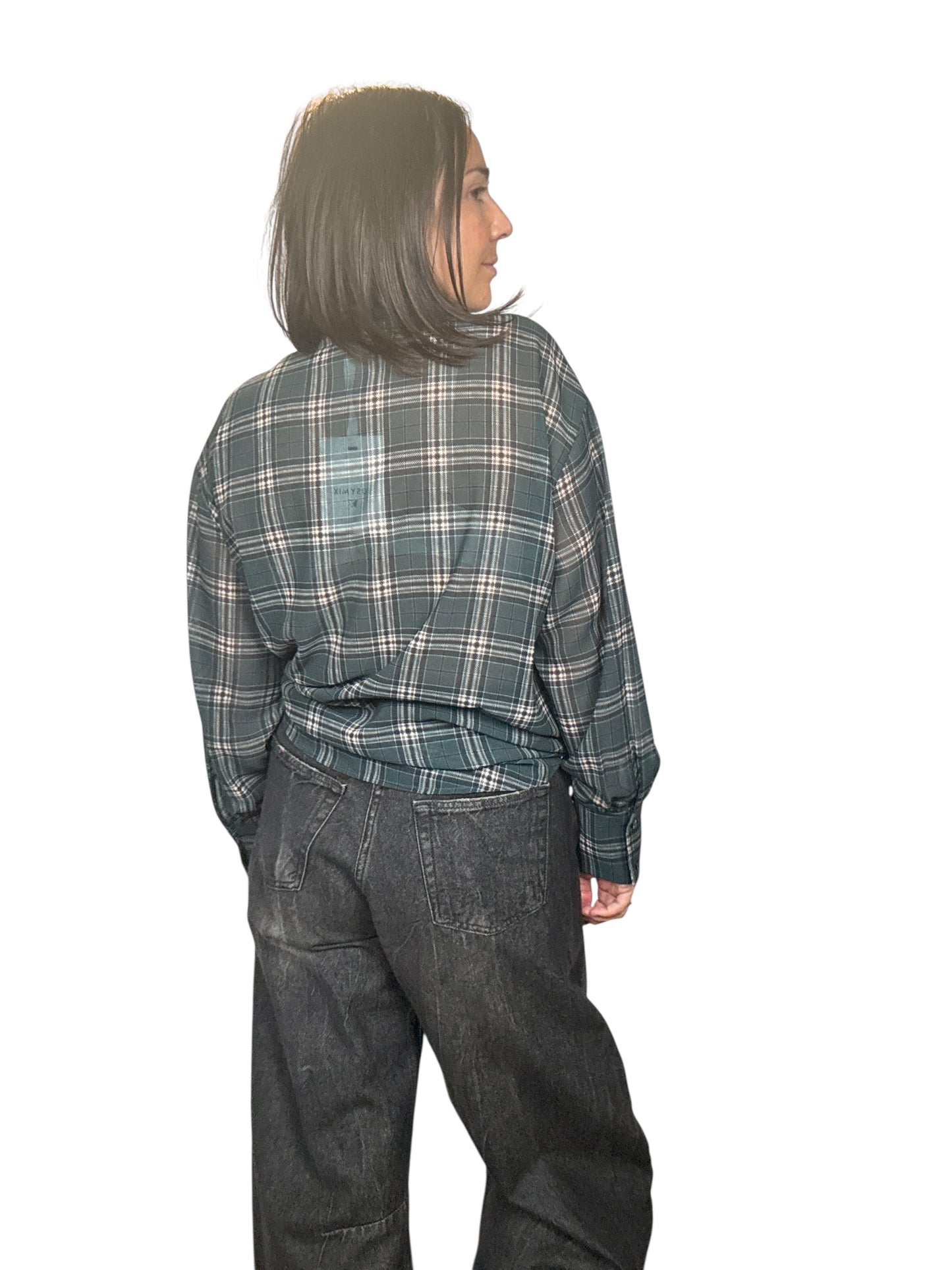 CAMICIA A QUADRI CON APPLICAZIONE SUSY MIX