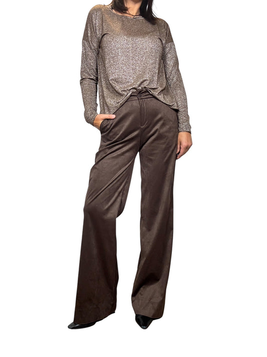 PANTALONE A PALAZZO IN ECODAINETTO SUSY MIX