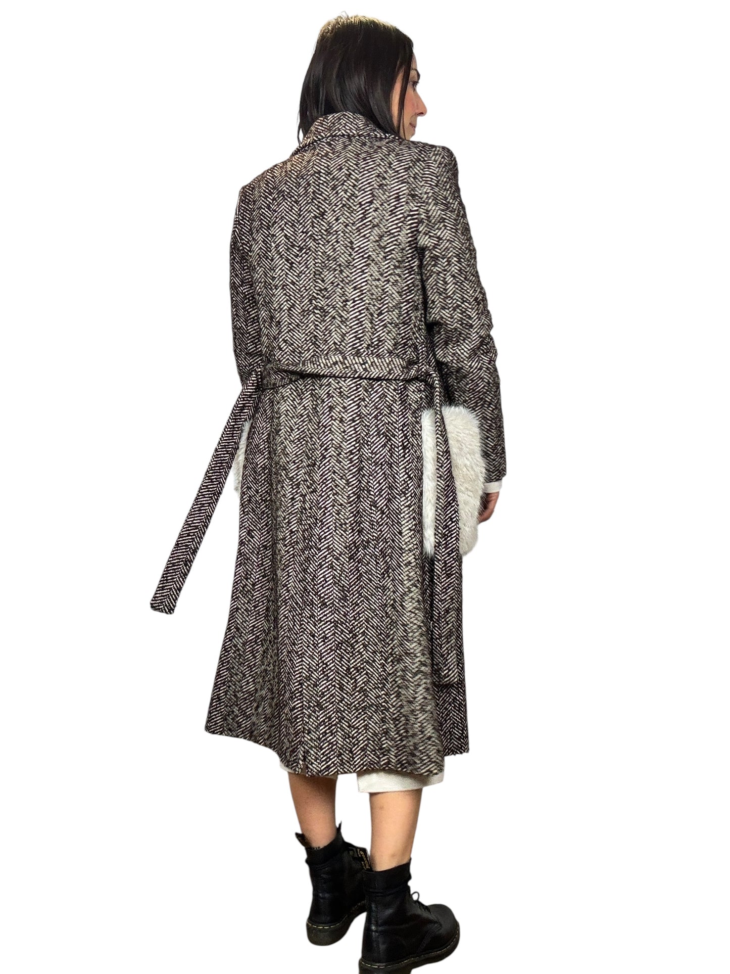 CAPPOTTO SPINATO CON TASCHE ON ECO-PELLICCIA SUSY MIX