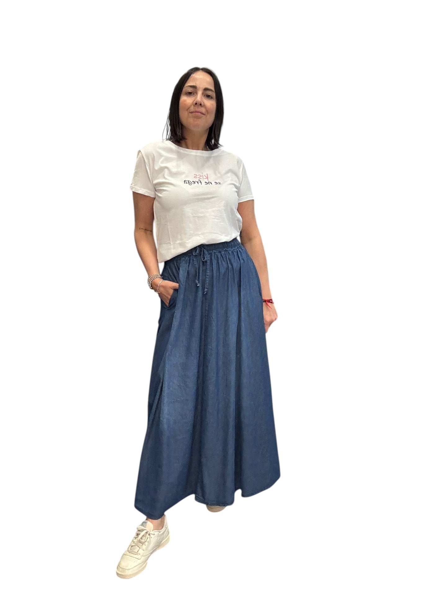 GONNA IN CHAMBRAY LAVAGGIO SCURO SUSY MIX