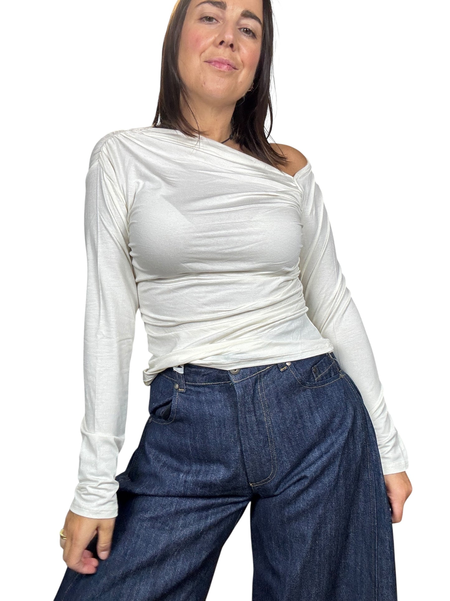 T-SHIRT SCOLLO ASIMMETRICO SUSY MIX
