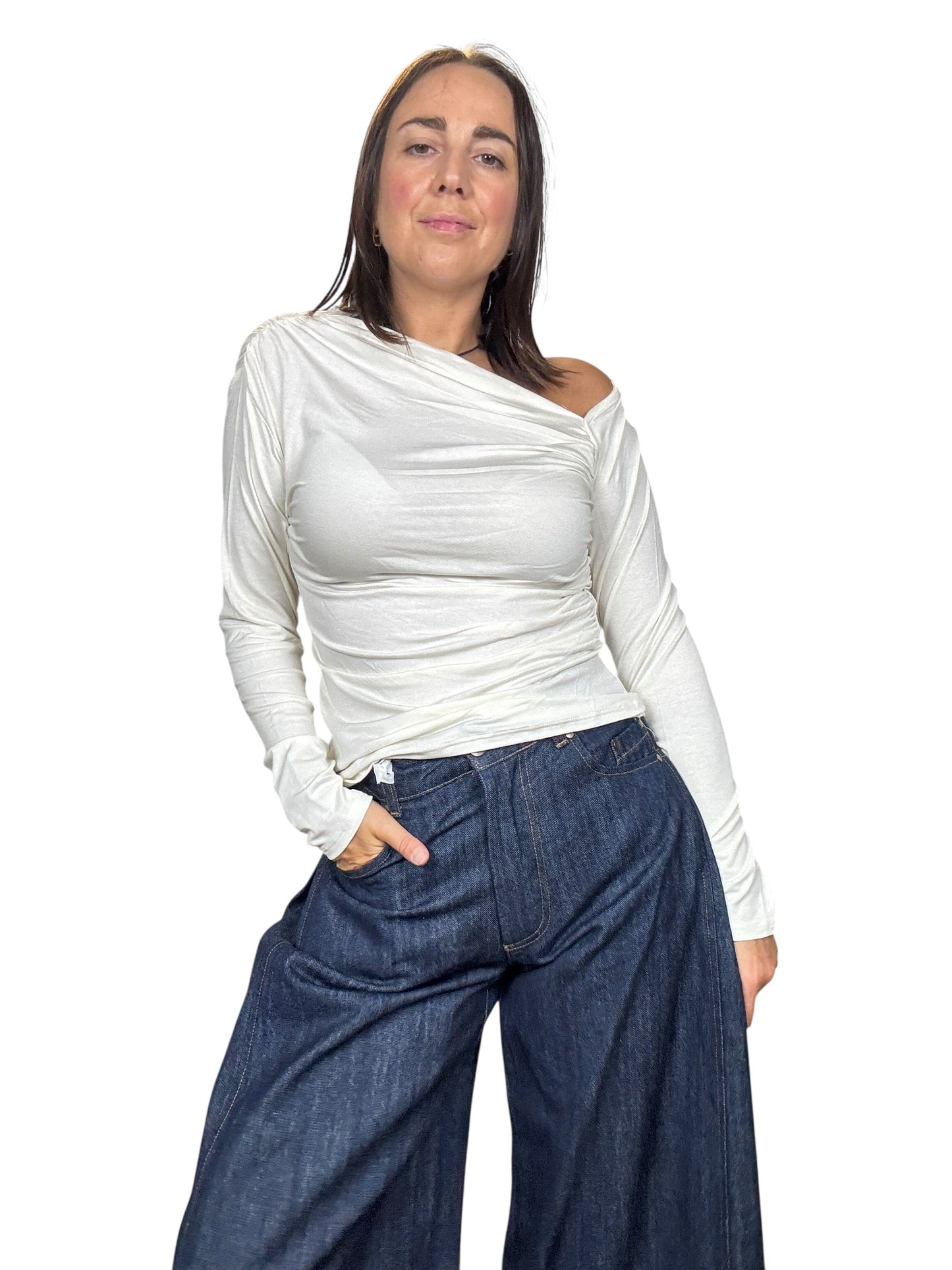 T-SHIRT SCOLLO ASIMMETRICO SUSY MIX