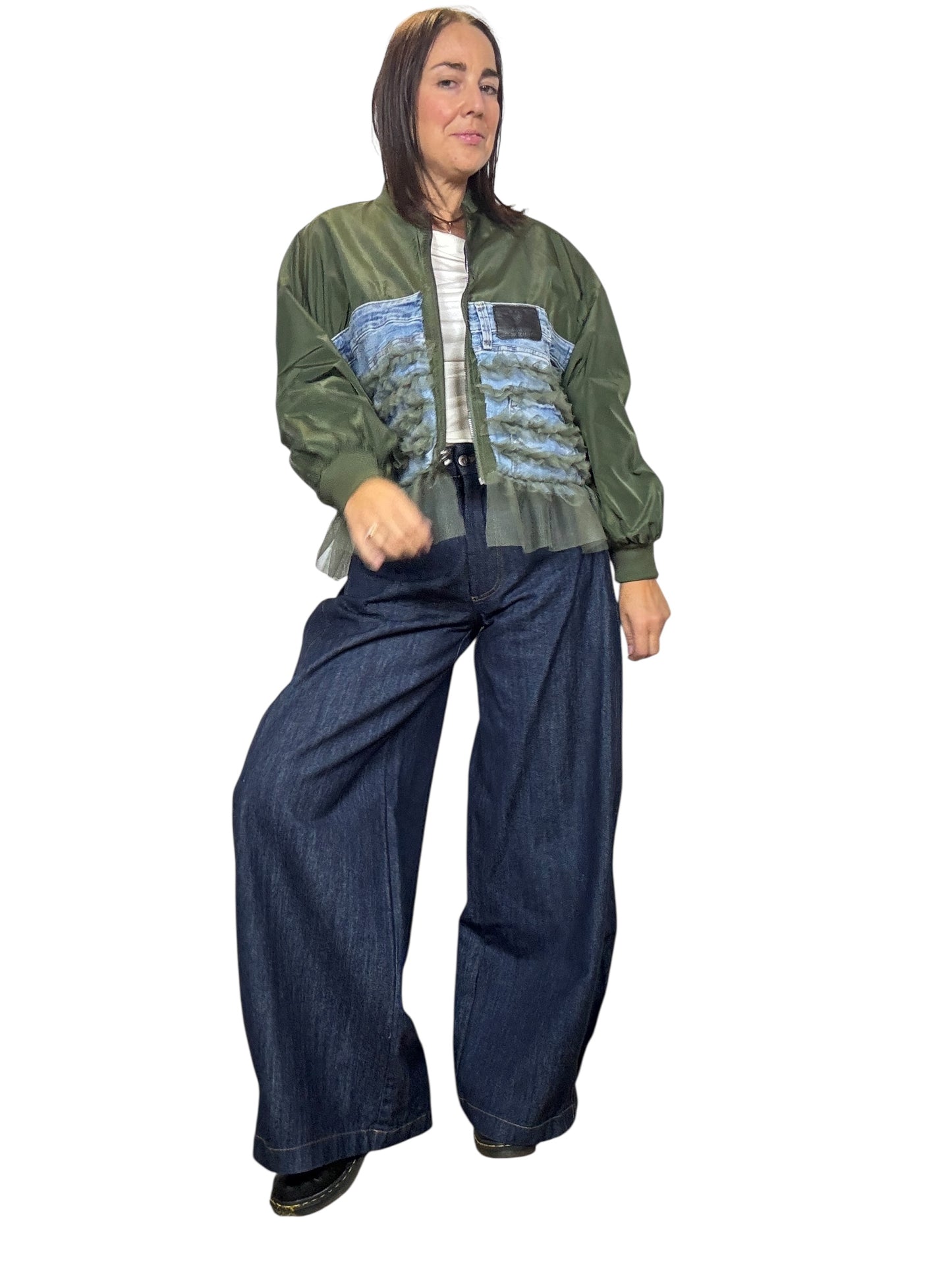 BOMBER VINTAGE IN TELA VELA CON TULLE SUSY MIX