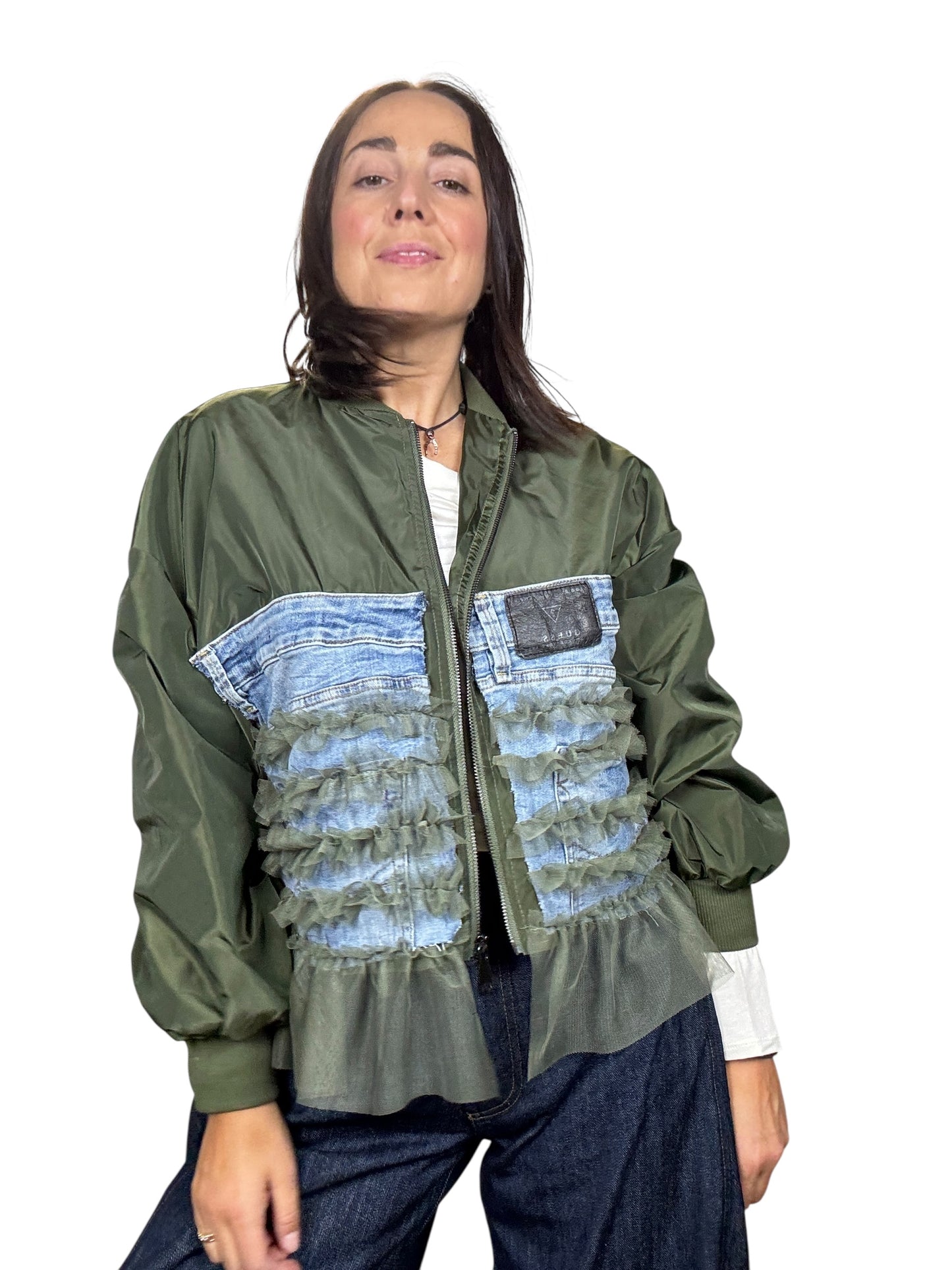 BOMBER VINTAGE IN TELA VELA CON TULLE SUSY MIX