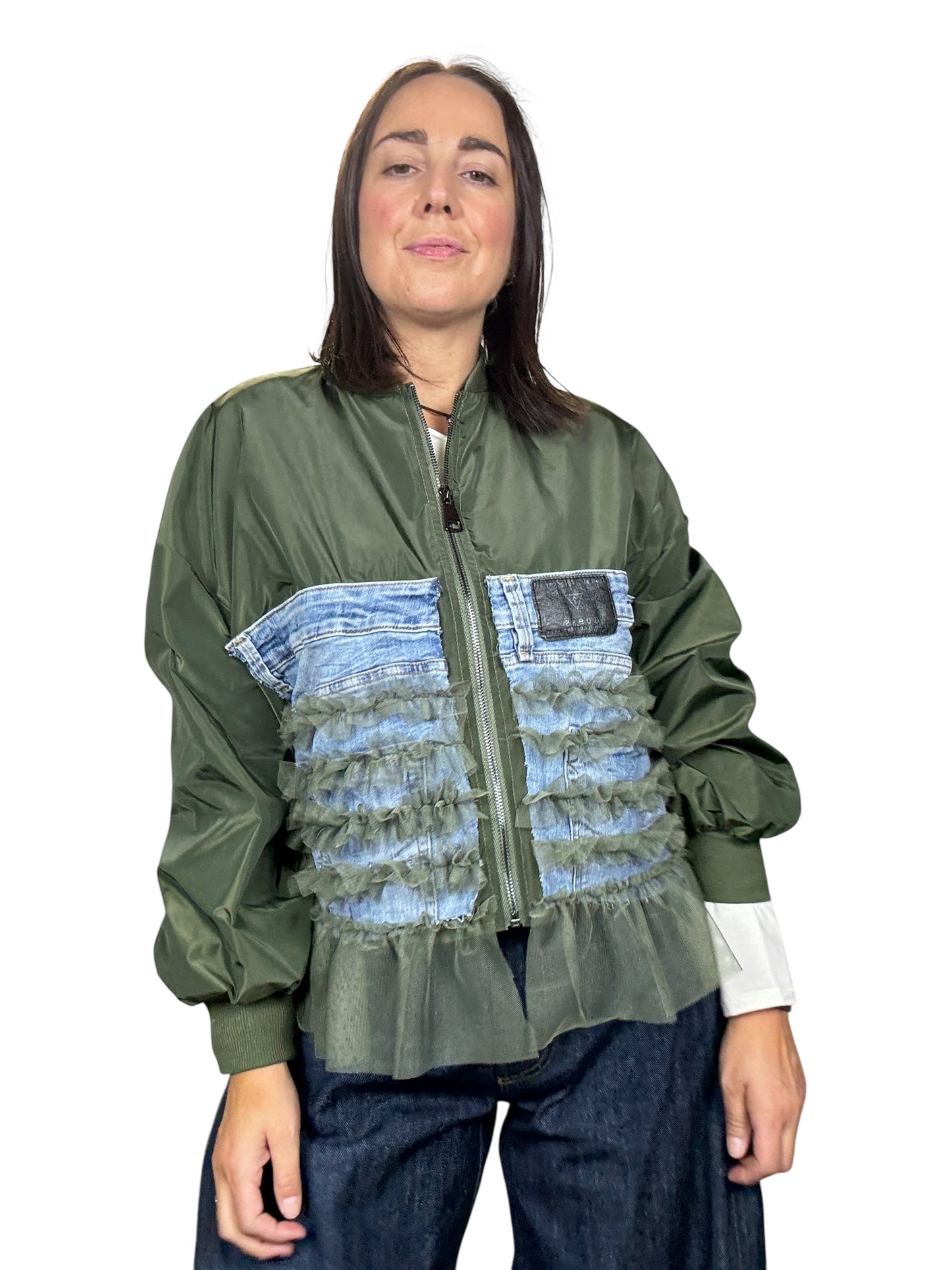 BOMBER VINTAGE IN TELA VELA CON TULLE SUSY MIX