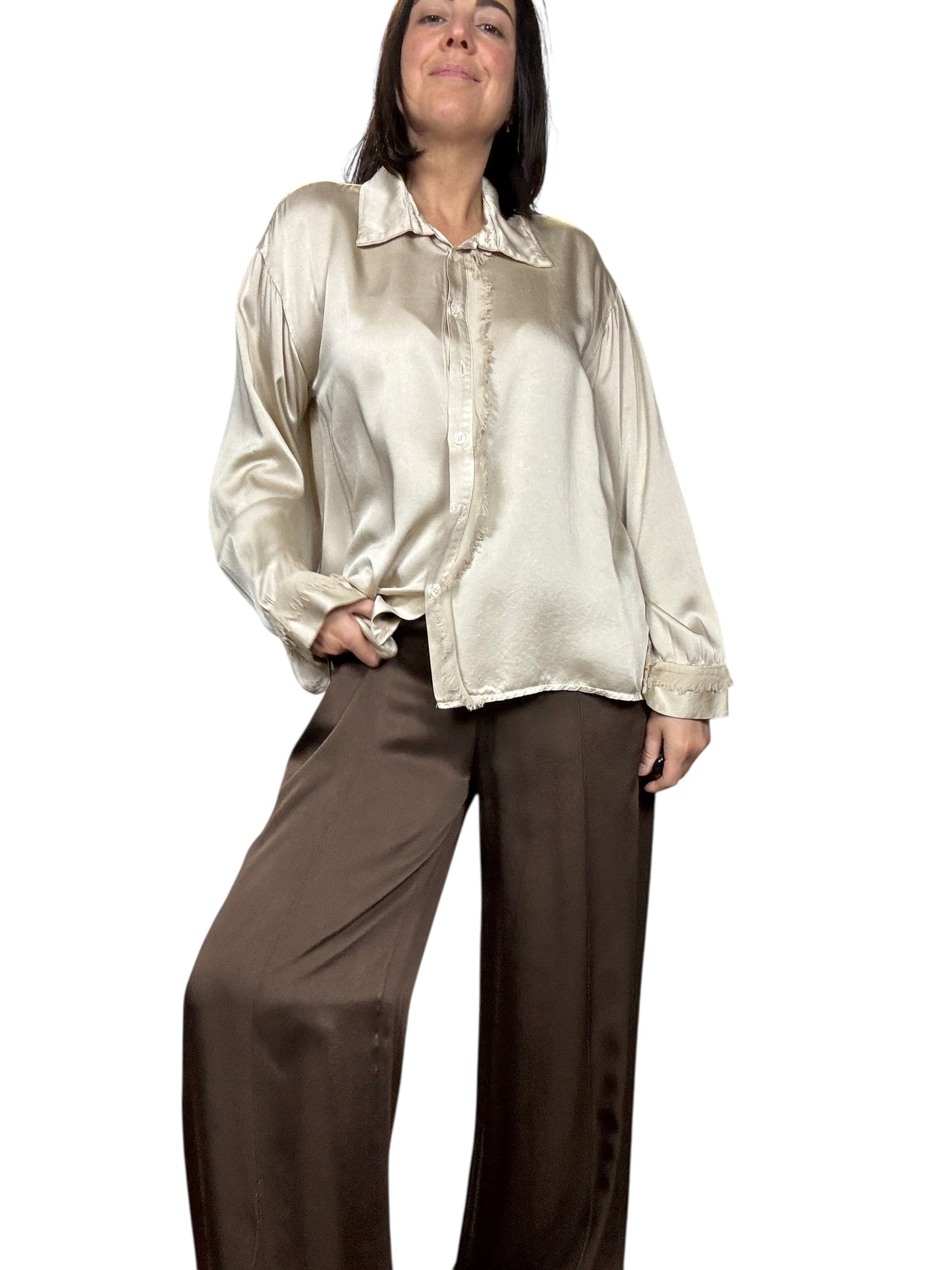 CAMICIA FLUIDA CON FRANGETTA KONTATTO