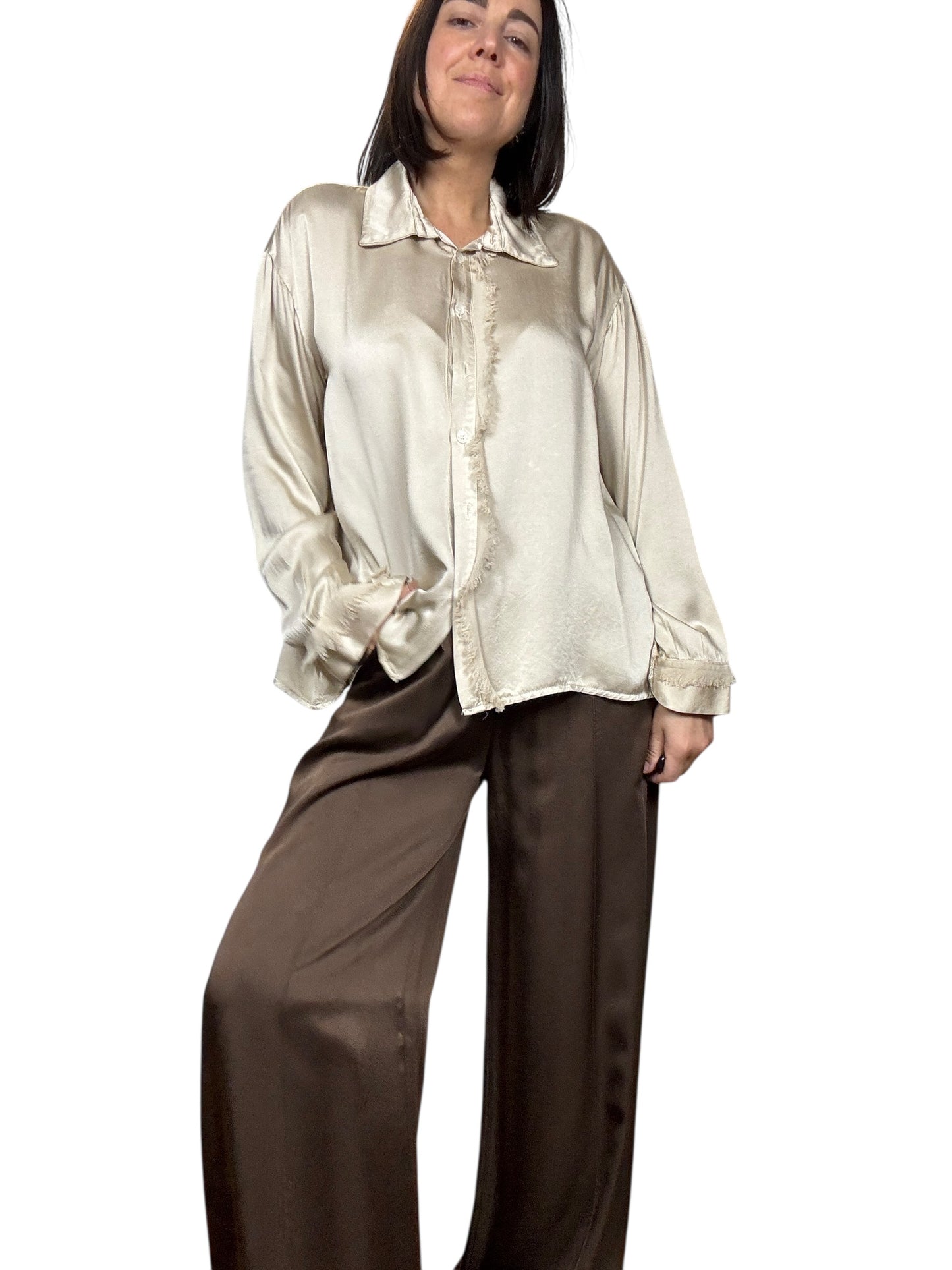 CAMICIA FLUIDA CON FRANGETTA KONTATTO