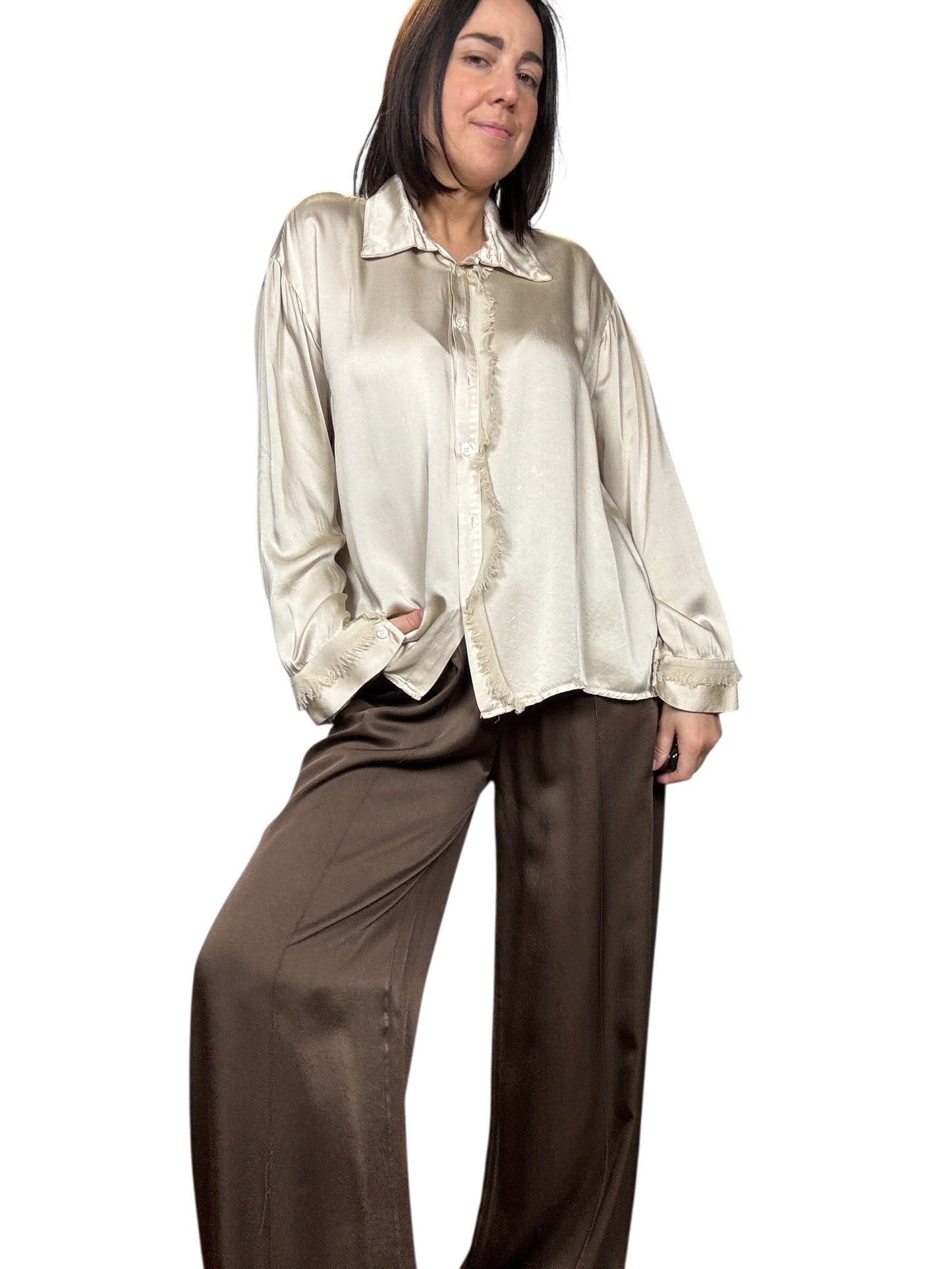 CAMICIA FLUIDA CON FRANGETTA KONTATTO