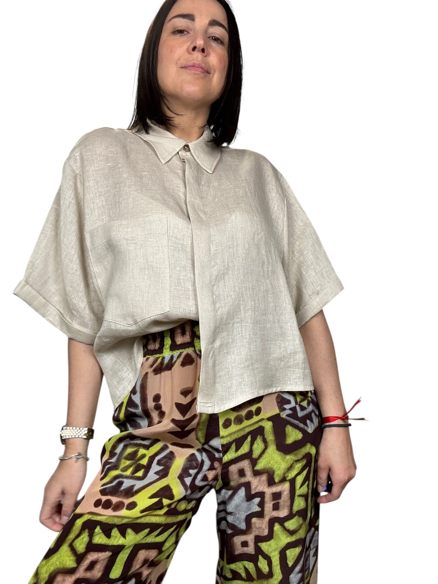 CAMICIA IN LINO TENSIONE IN