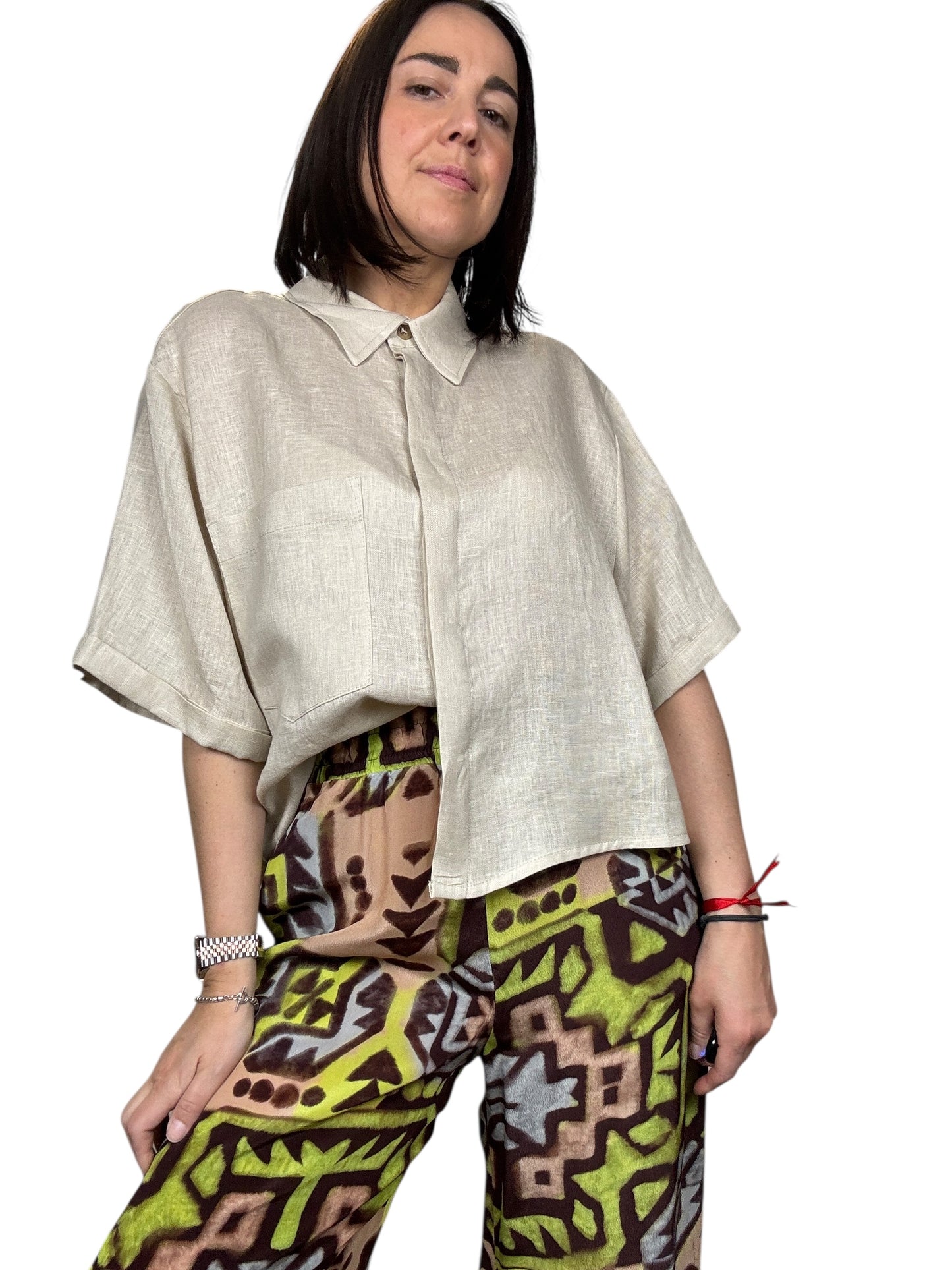 CAMICIA IN LINO TENSIONE IN
