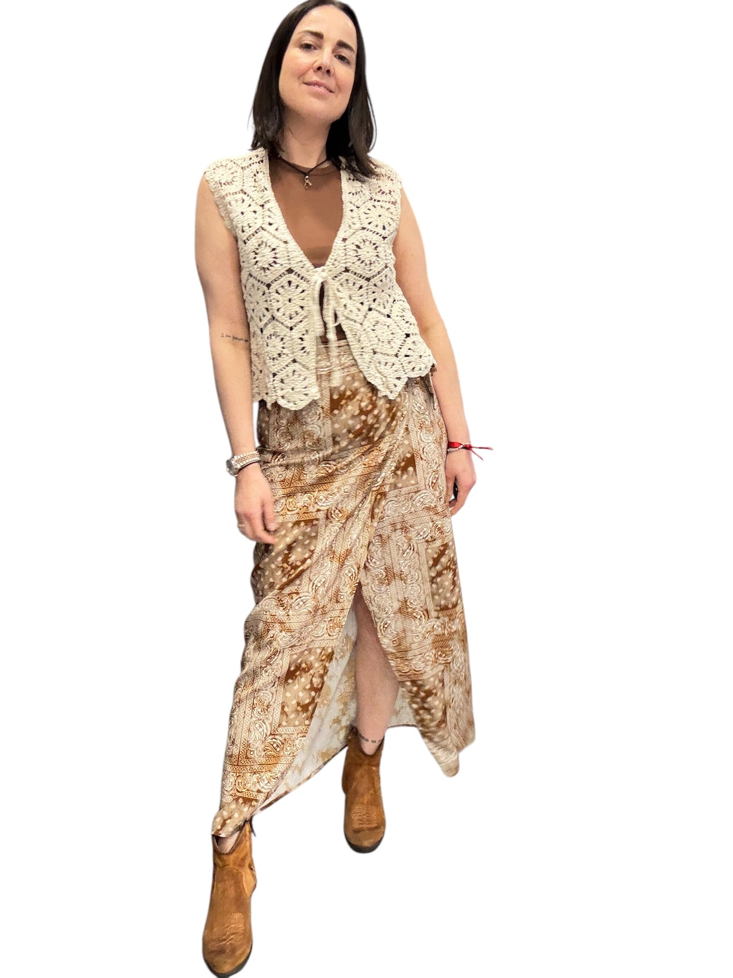 GILET IN CROCHET CON LACCIO SUSY MIX