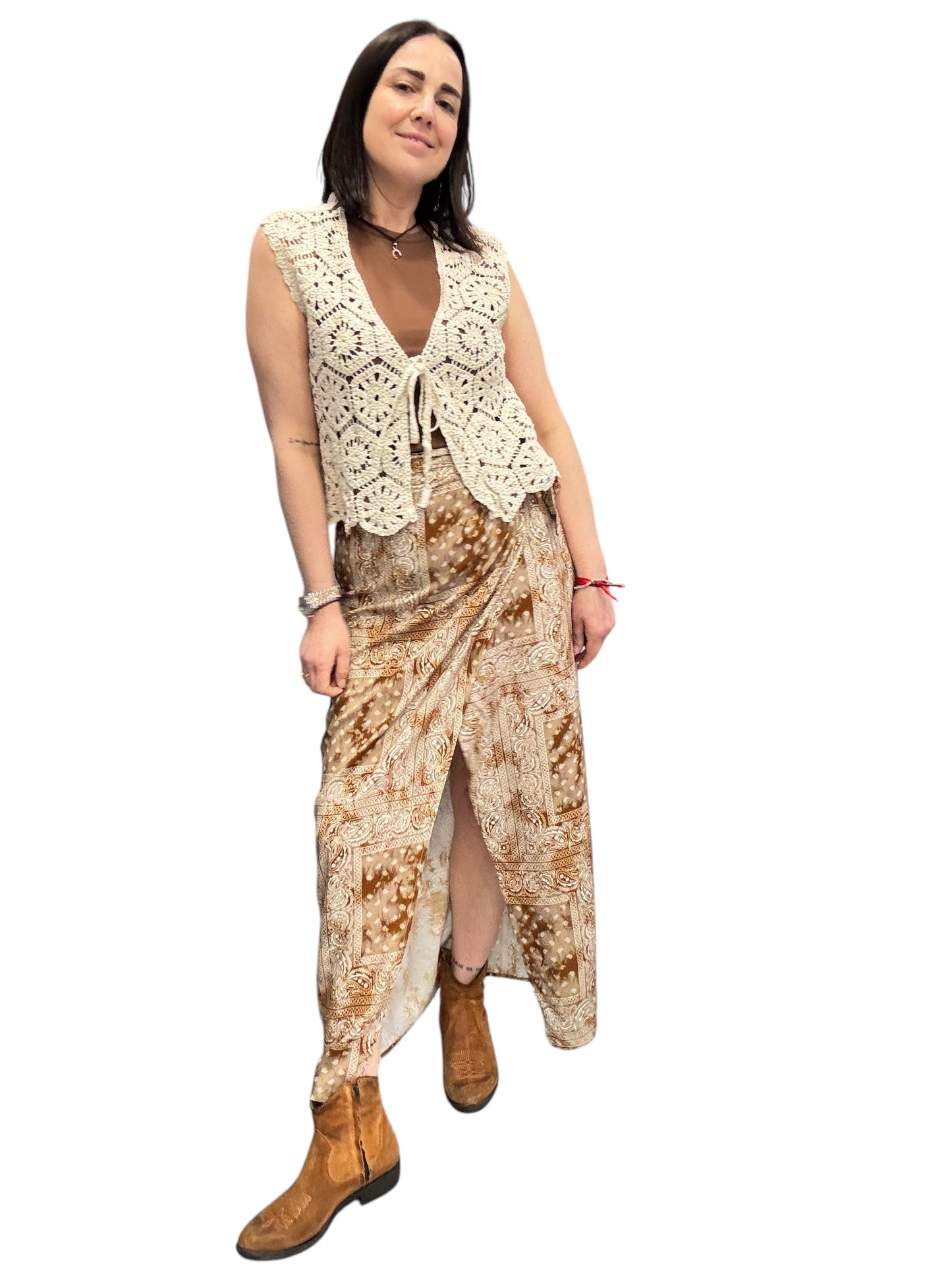 GILET IN CROCHET CON LACCIO SUSY MIX