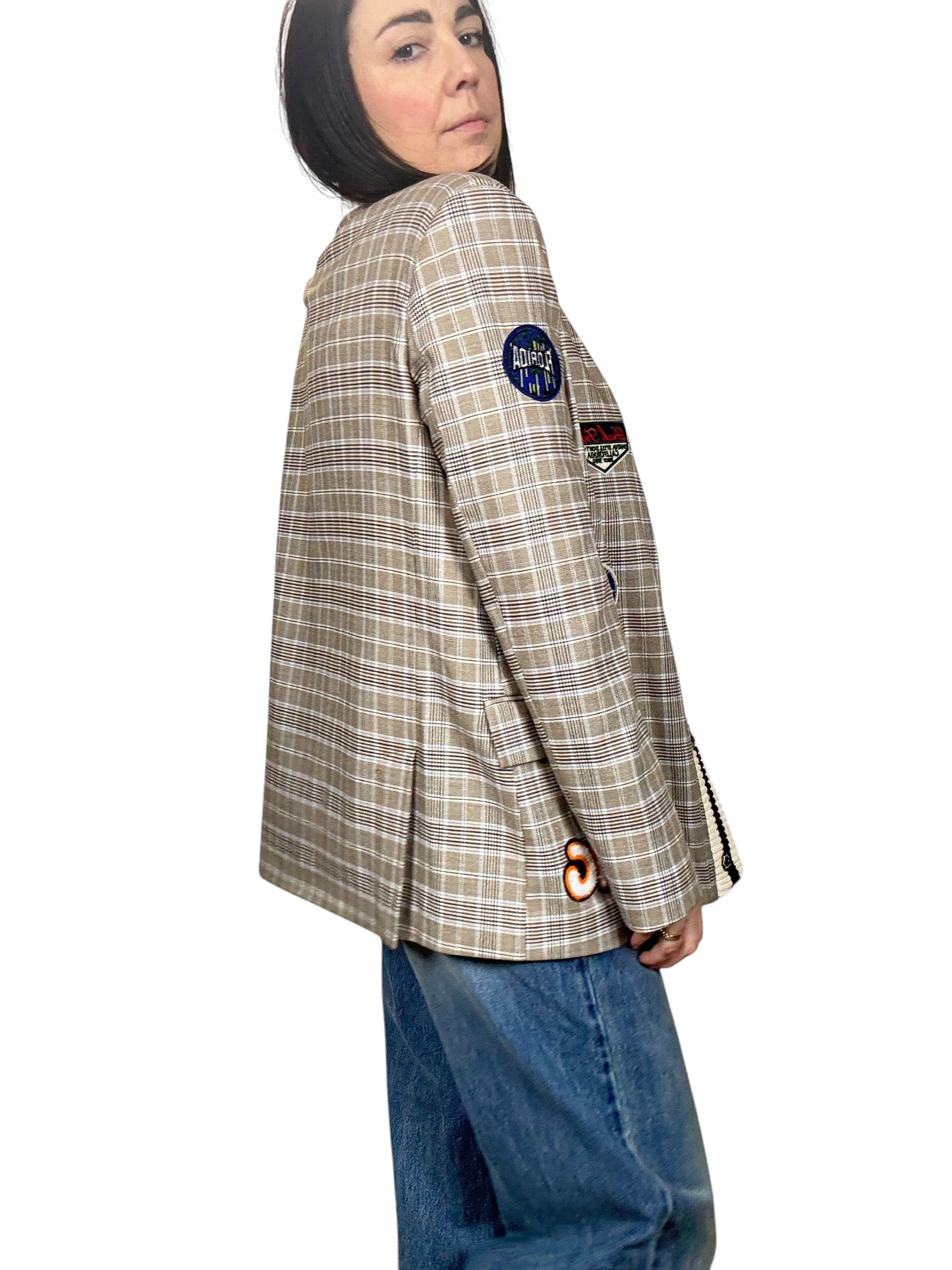 GIACCA QUADRI CON PATCH VICOLO
