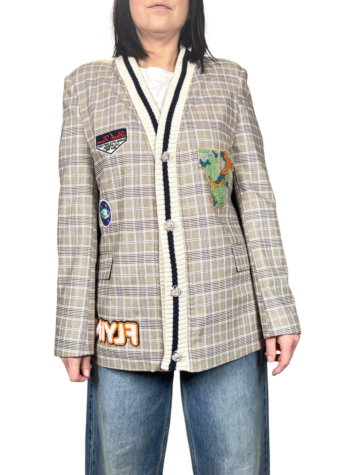GIACCA QUADRI CON PATCH VICOLO