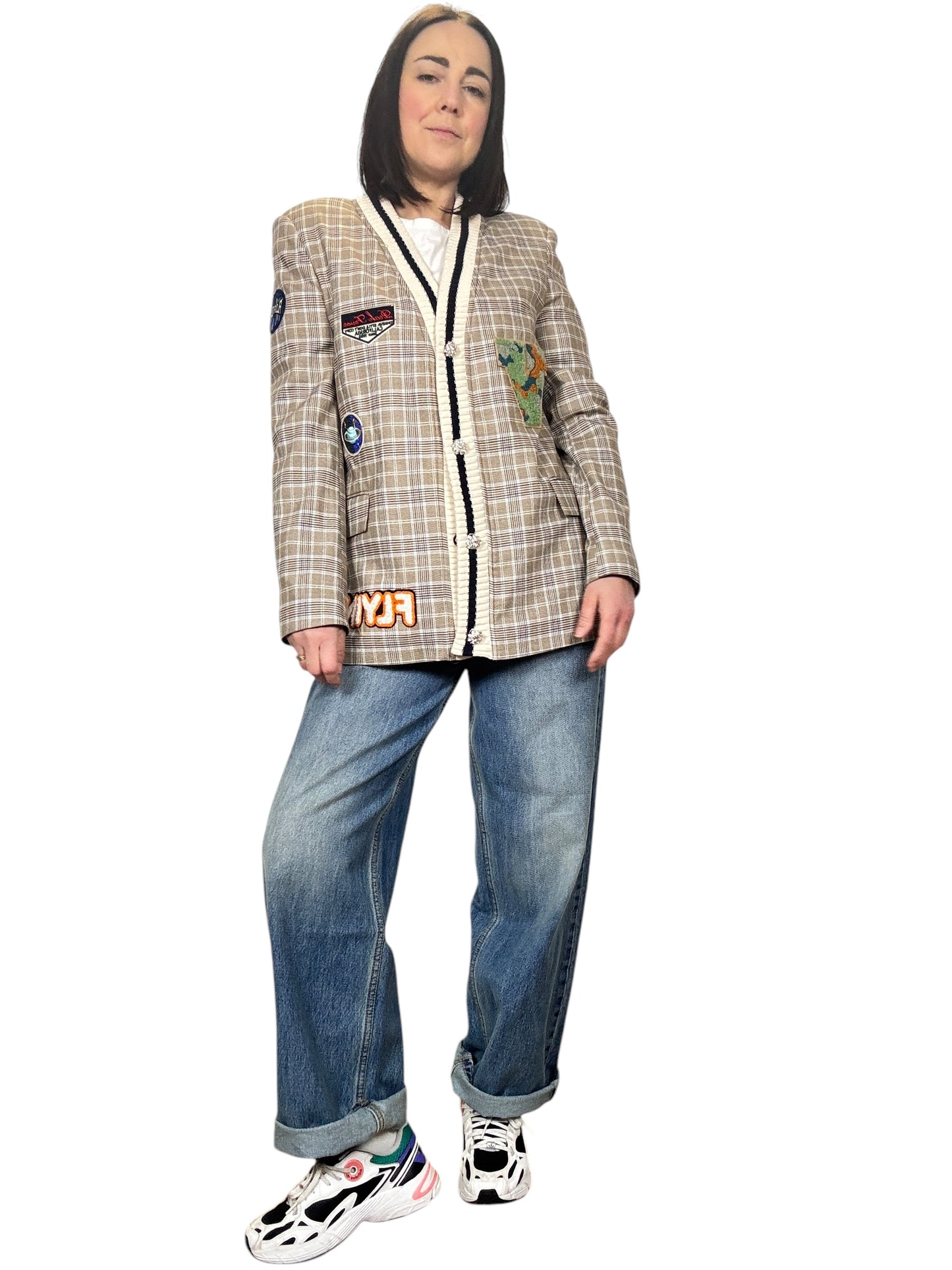GIACCA QUADRI CON PATCH VICOLO
