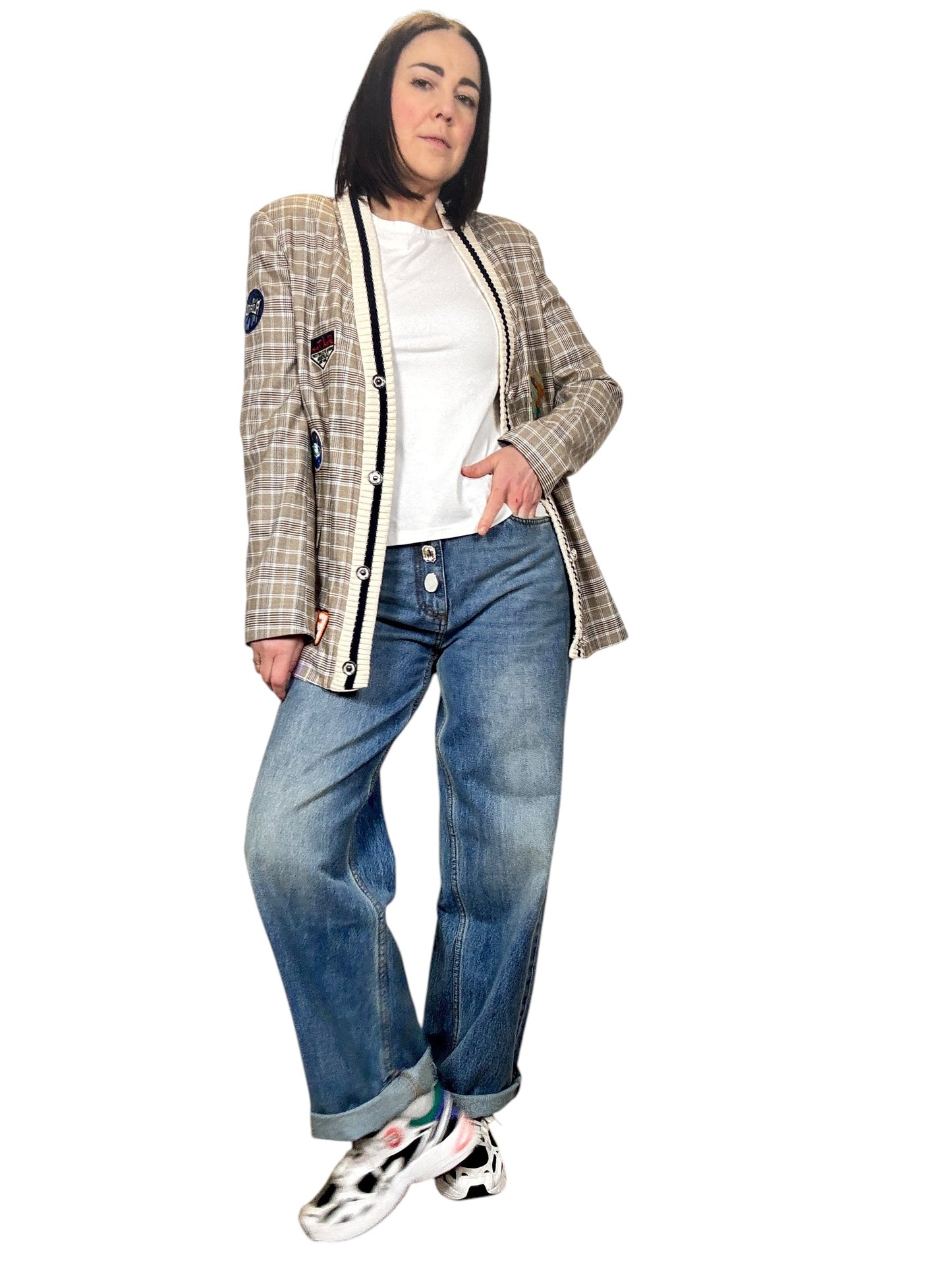 GIACCA QUADRI CON PATCH VICOLO