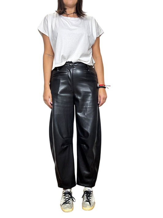 PANTALONE A UOVO IN ECOPELLE HAVEONE