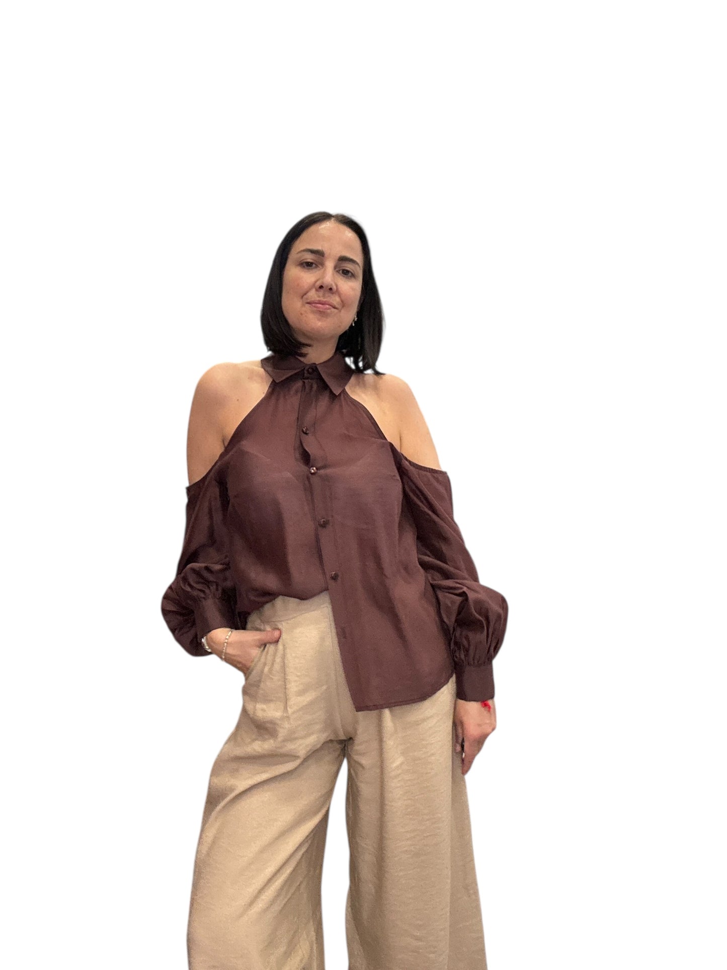 CAMICIA CUT OUT SPALLE TENSIONE IN