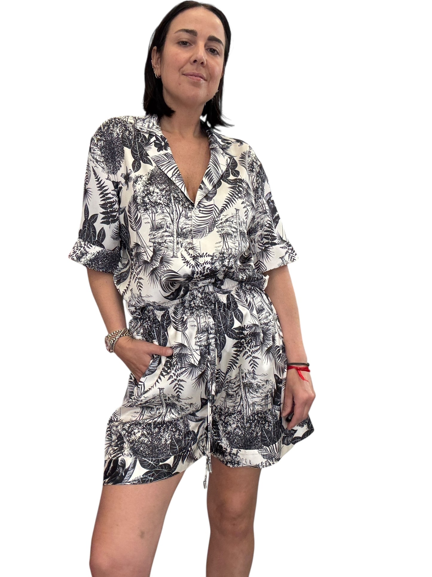 CAMICIA A FANTASIA BIANCO-NERO VICOLO