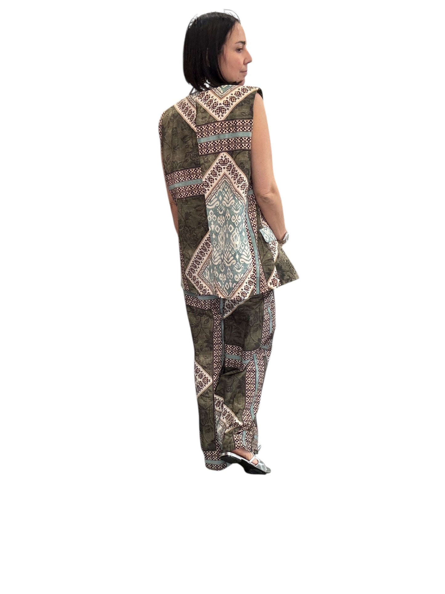 GILET STAMPA VERDE-AZZURRA VICOLO
