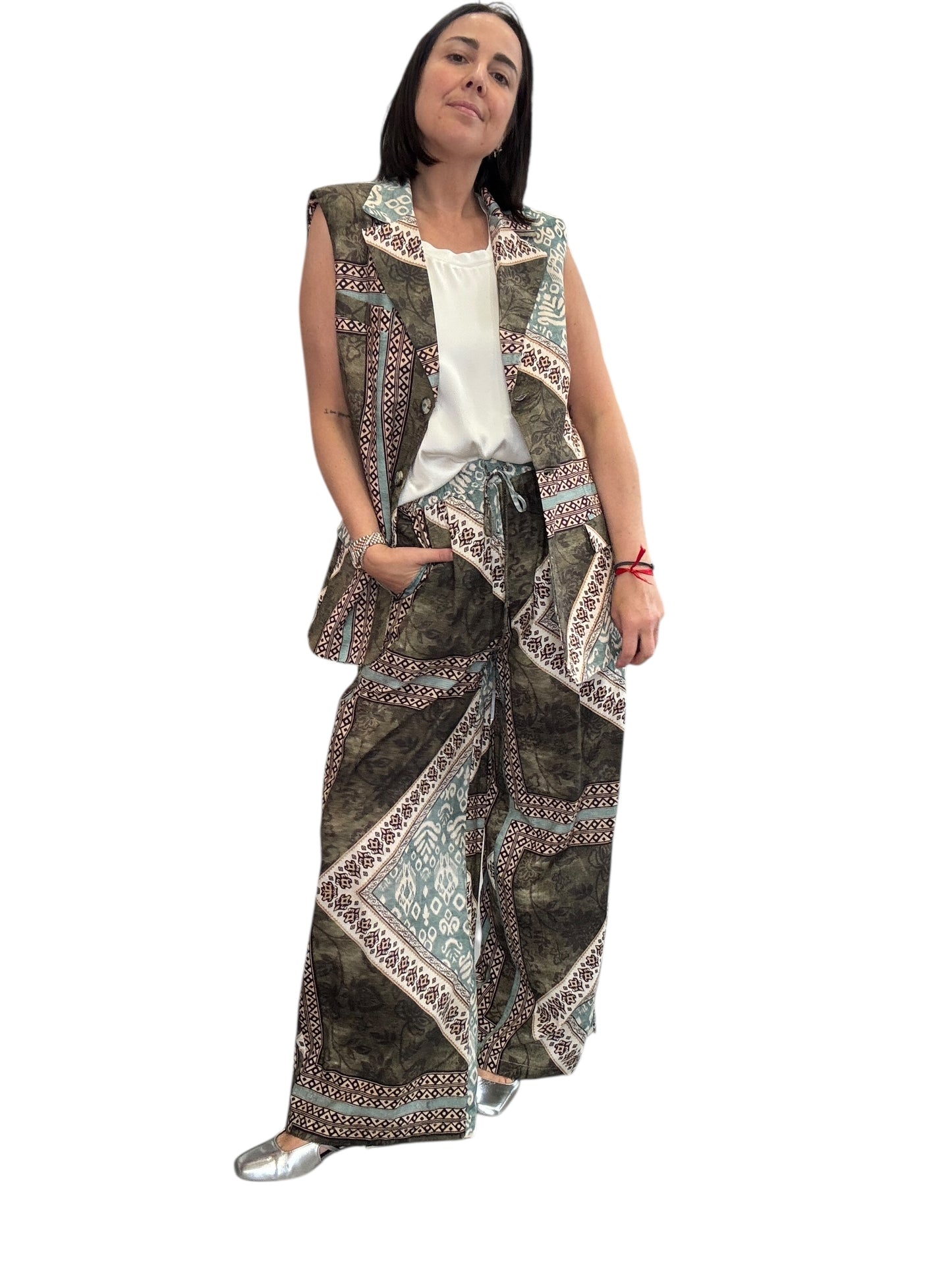 GILET STAMPA VERDE-AZZURRA VICOLO