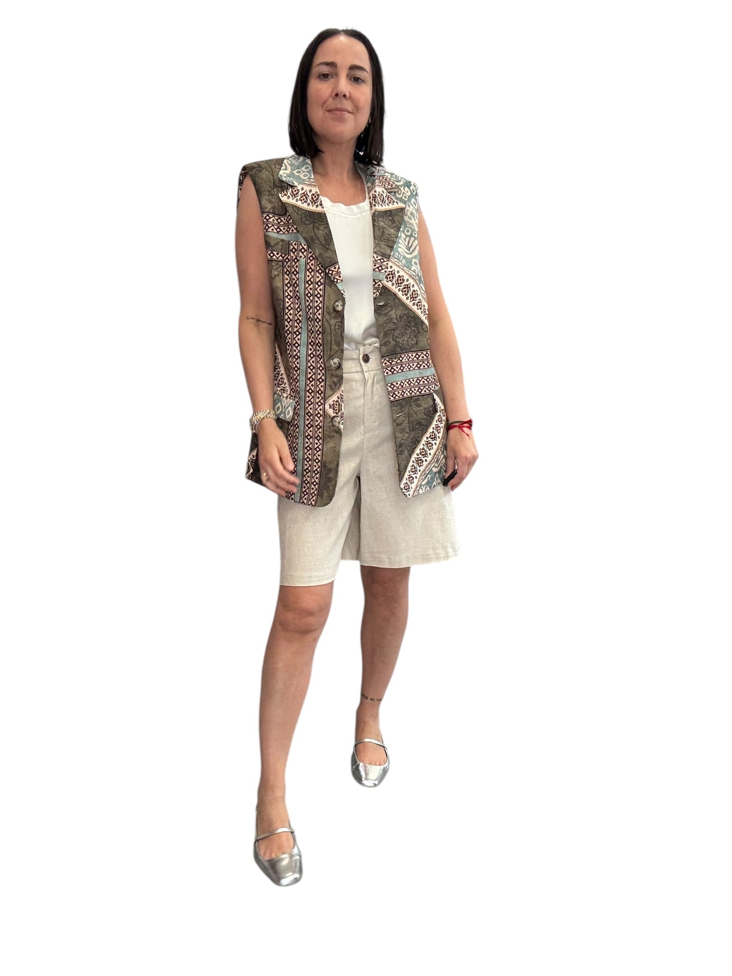 GILET STAMPA VERDE-AZZURRA VICOLO