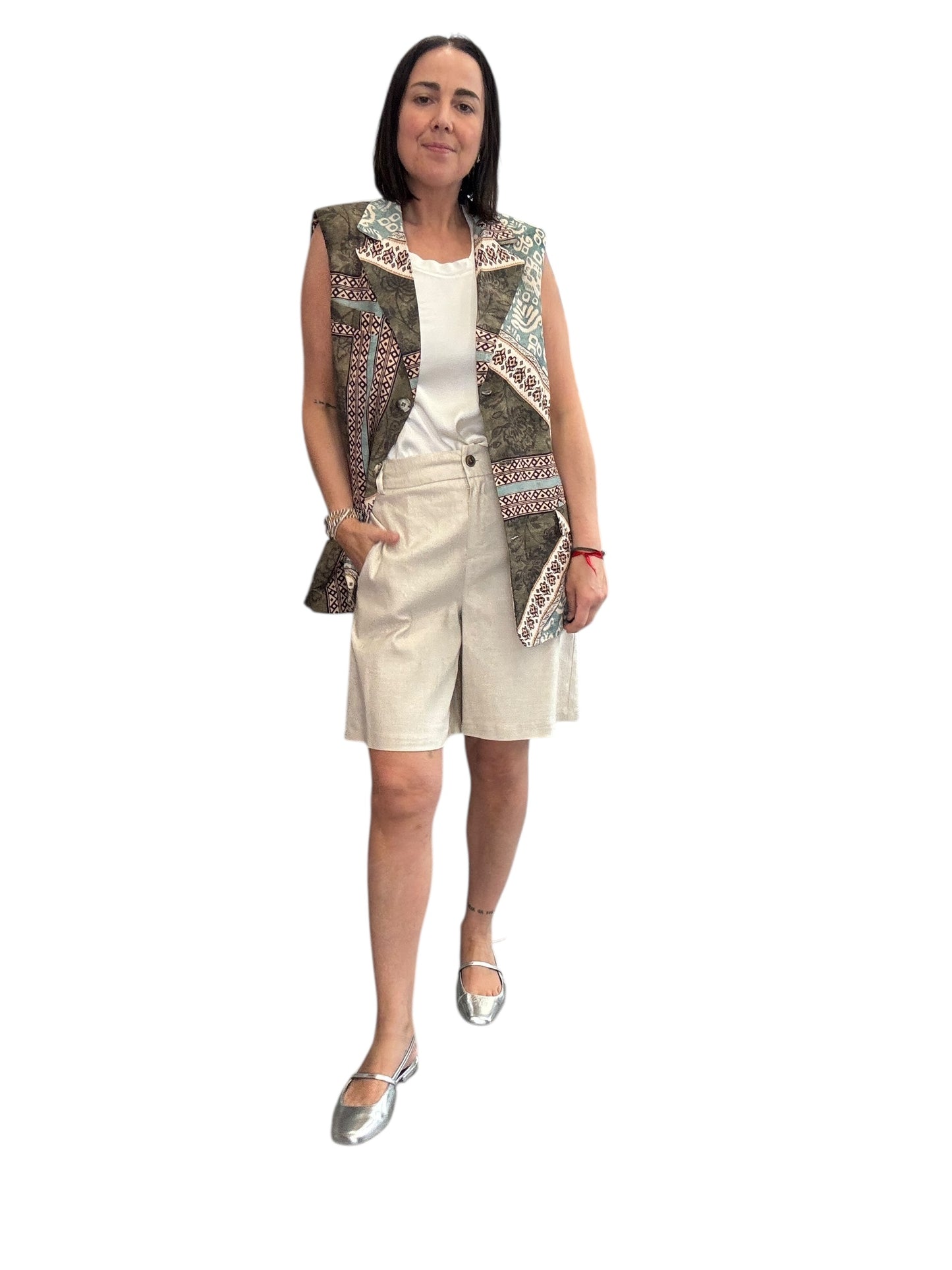 GILET STAMPA VERDE-AZZURRA VICOLO