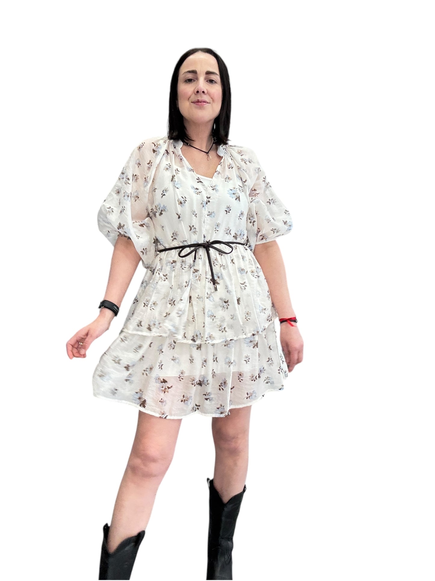 ABITO CORTO A BALZETTE A FIORI SUSY MIX
