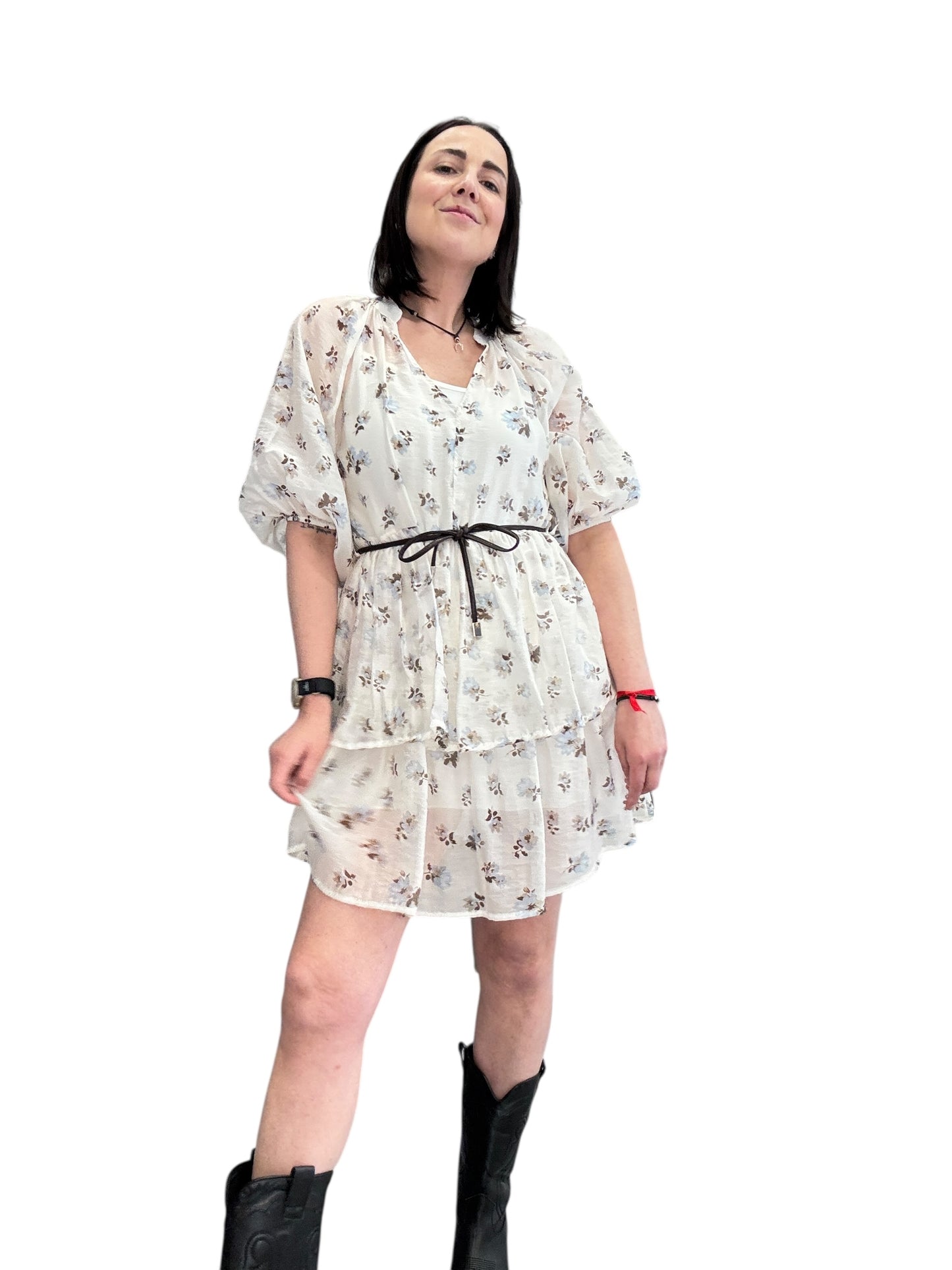 ABITO CORTO A BALZETTE A FIORI SUSY MIX