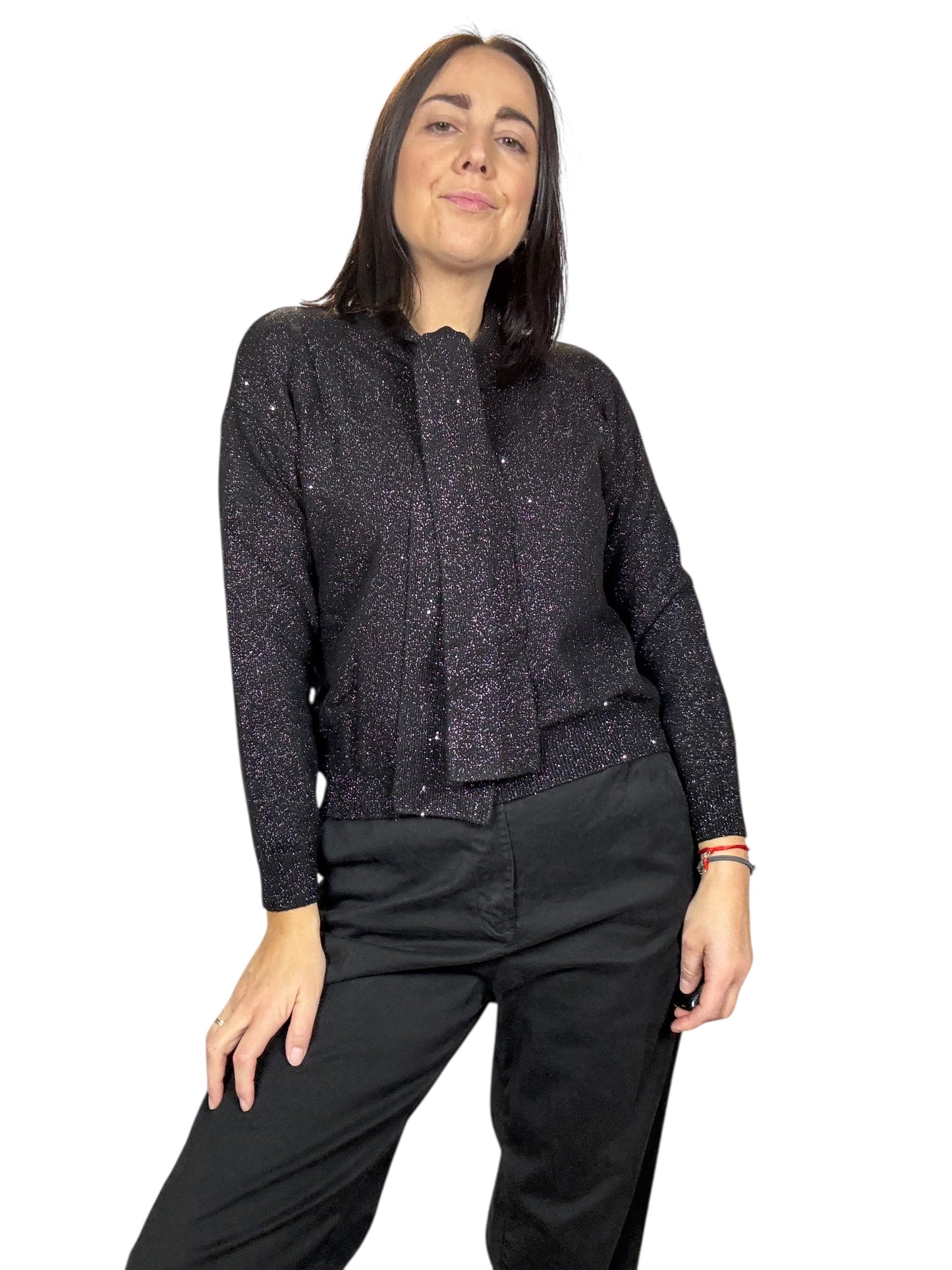 MAGLIA IN LUREX CON FIOCCO SUSY MIX