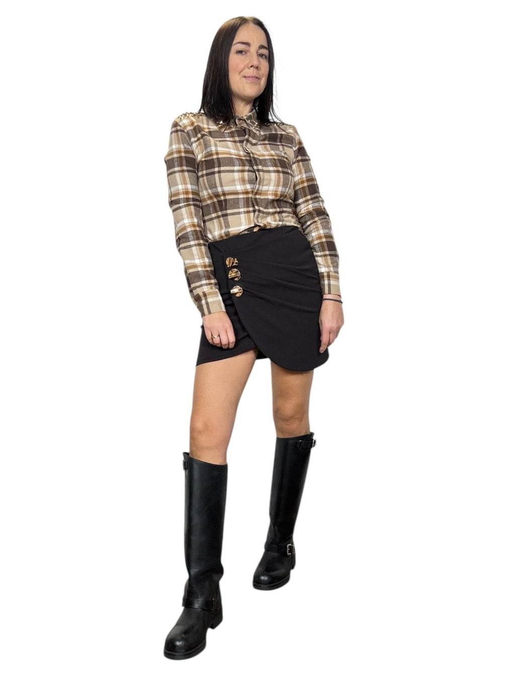 MINIGONNA DRAPPEGGIATA SUSY MIX - XE BLU ABBIGLIAMENTO