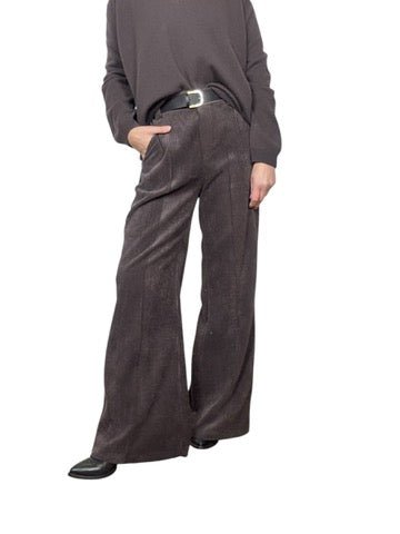 PANTALONE A PALAZZO IN VELLUTO SUSY MIX - XE BLU ABBIGLIAMENTO