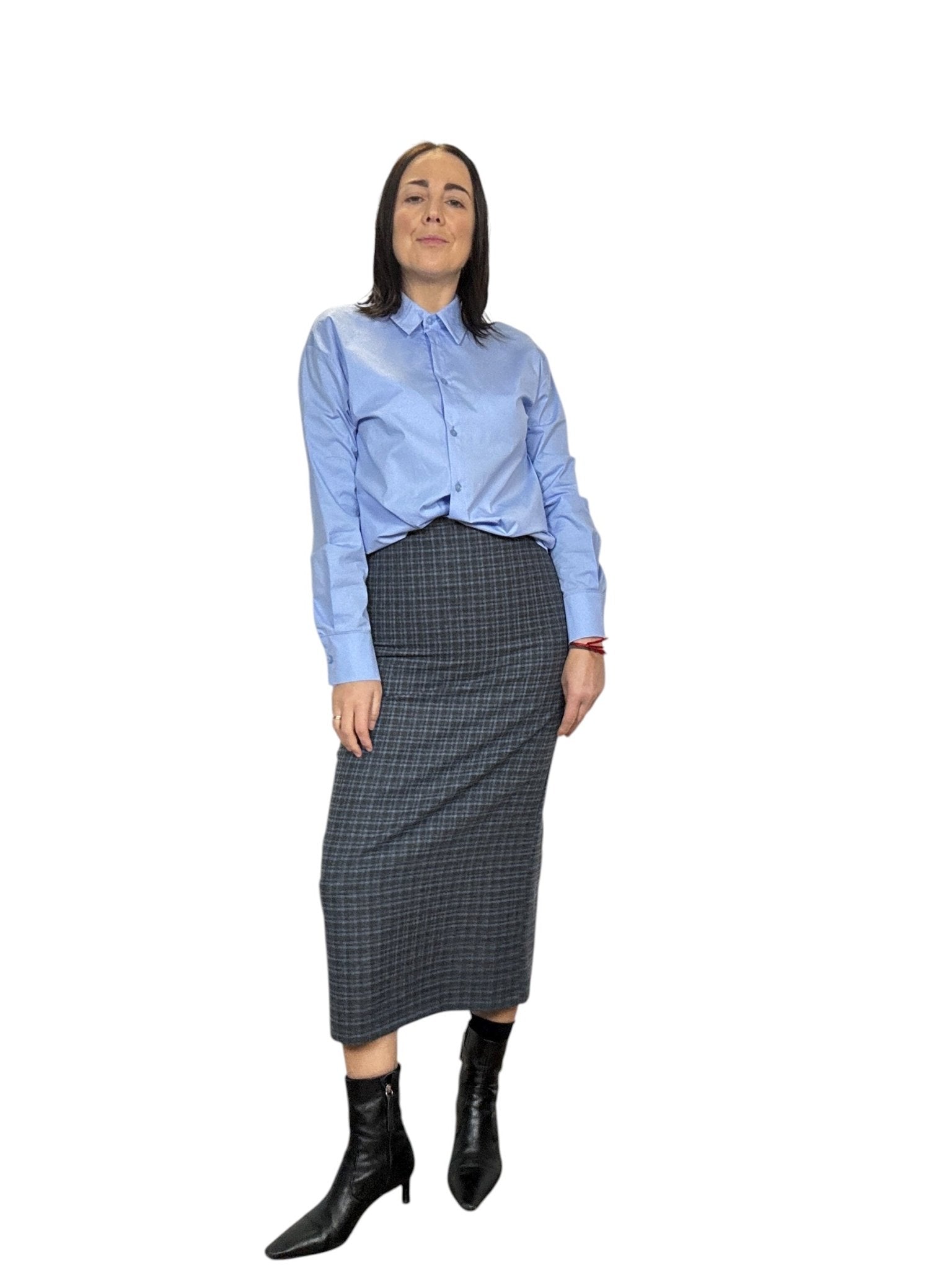 GONNA A QUADRETTI AZZURRO TENSIONE IN - XE BLU ABBIGLIAMENTO