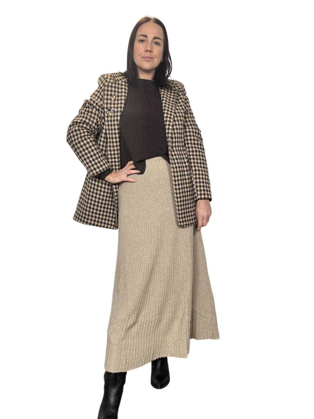 GONNA A COSTINE IN MAGLIA SVASATA SUSY MIX - XE BLU ABBIGLIAMENTO