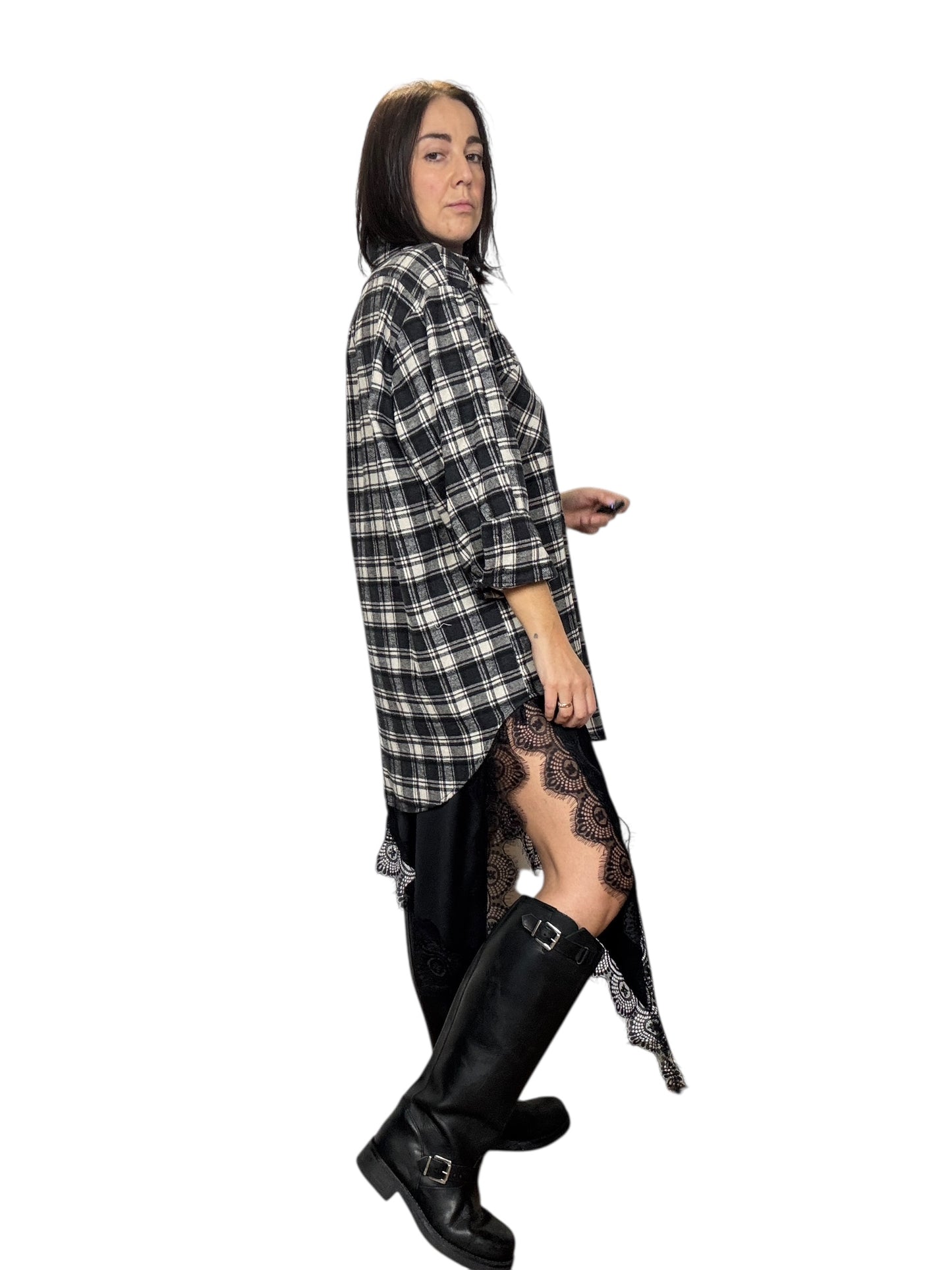 CAMICIA MAXI CHECK IN FLANELLA SUSY MIX