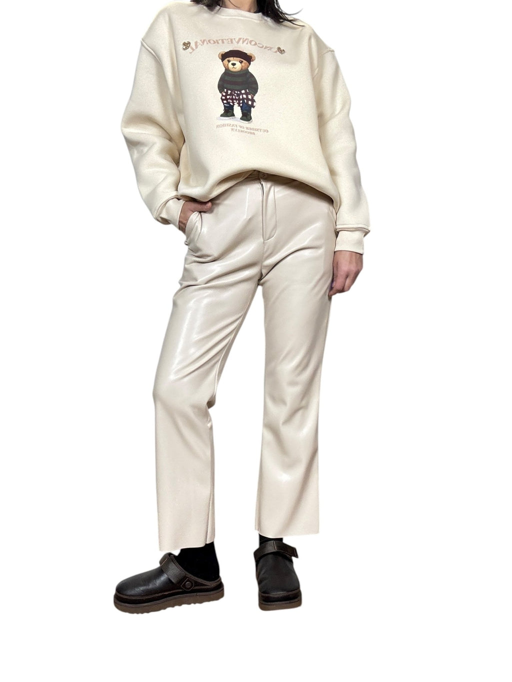 PANTALONE IN ECOPELLE A TROMBETTA TENSIONE IN - XE BLU ABBIGLIAMENTO