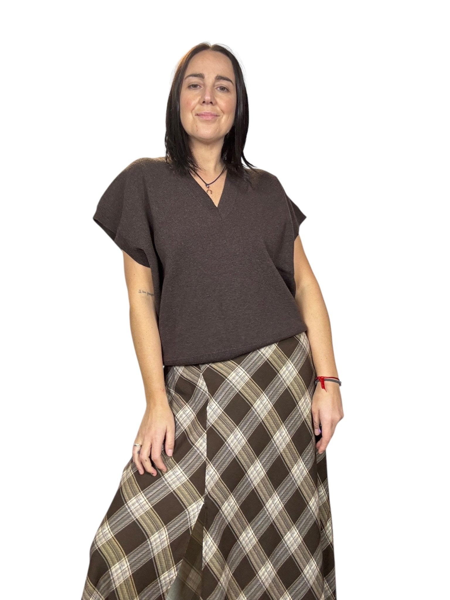 GILET OVER SCOLLO A V VICOLO - XE BLU ABBIGLIAMENTO