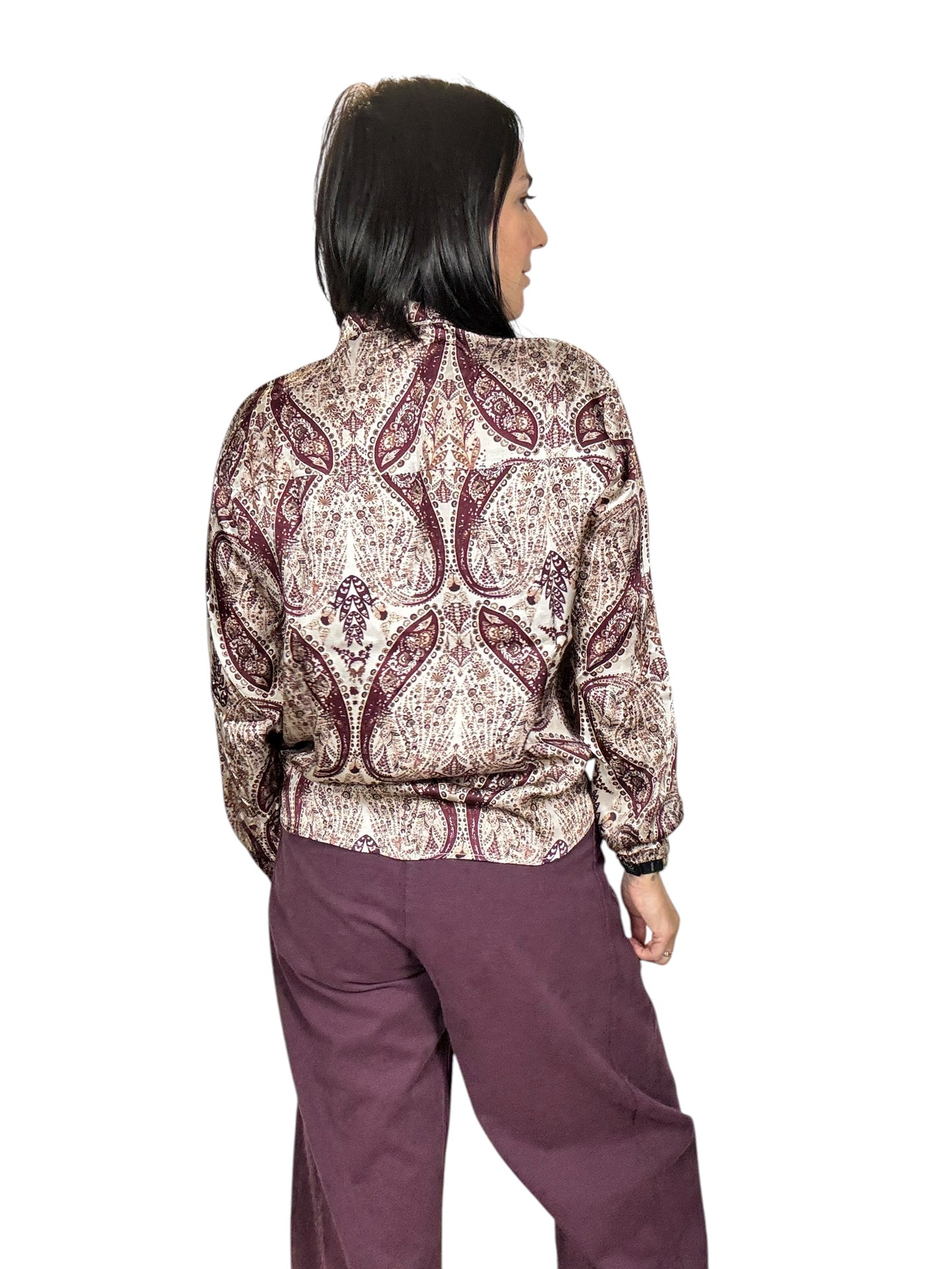 CAMICIA A FANTASIA CASHMERE BORDEAUX SUSY MIX