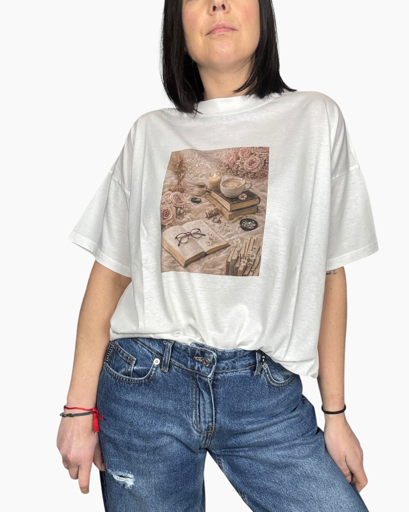 T - SHIRT STAMPA LIBRI VICOLO - XE BLU ABBIGLIAMENTO